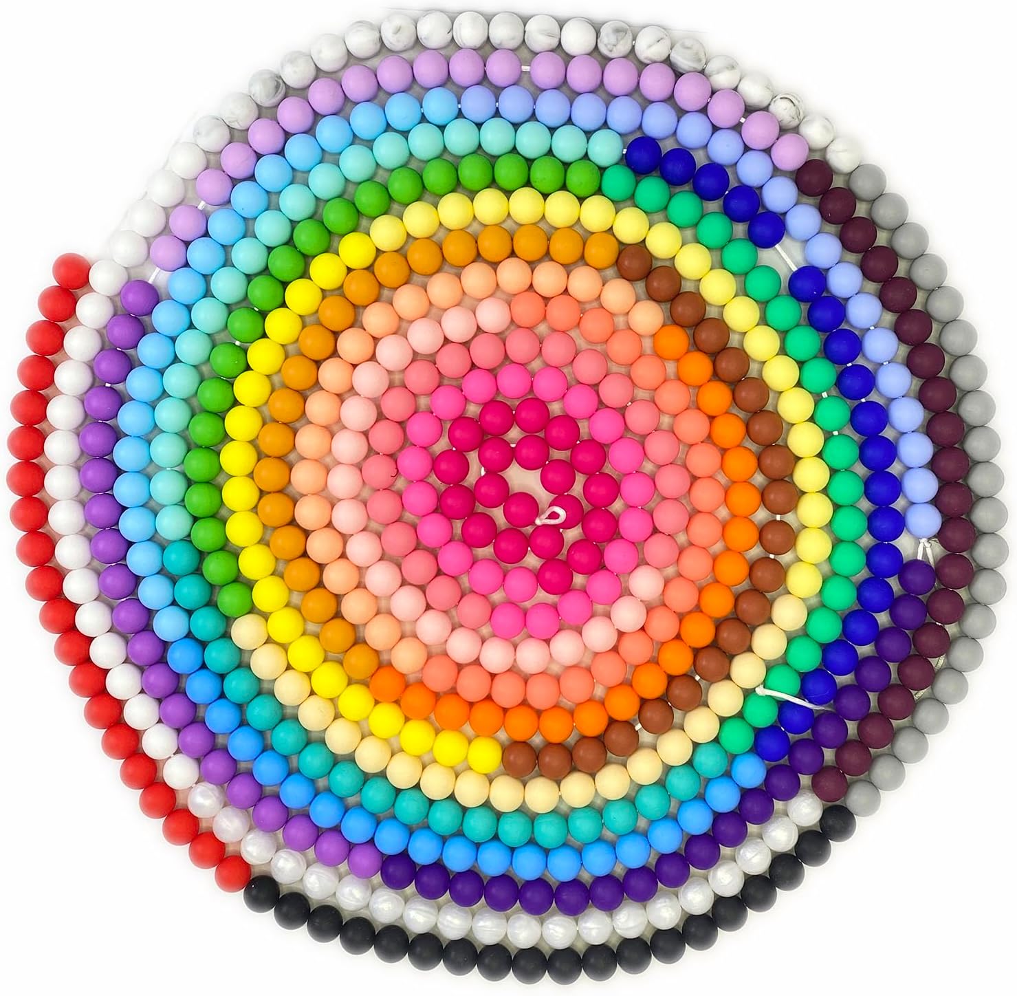 600pcs Silicone Beads, 12mm Round Silicone Beads Bulk for Keychain Making Kit 30 Colors Rubber Beads Silicone Focal Beads Loose Beads for Necklace Bracelet Lanyard Making