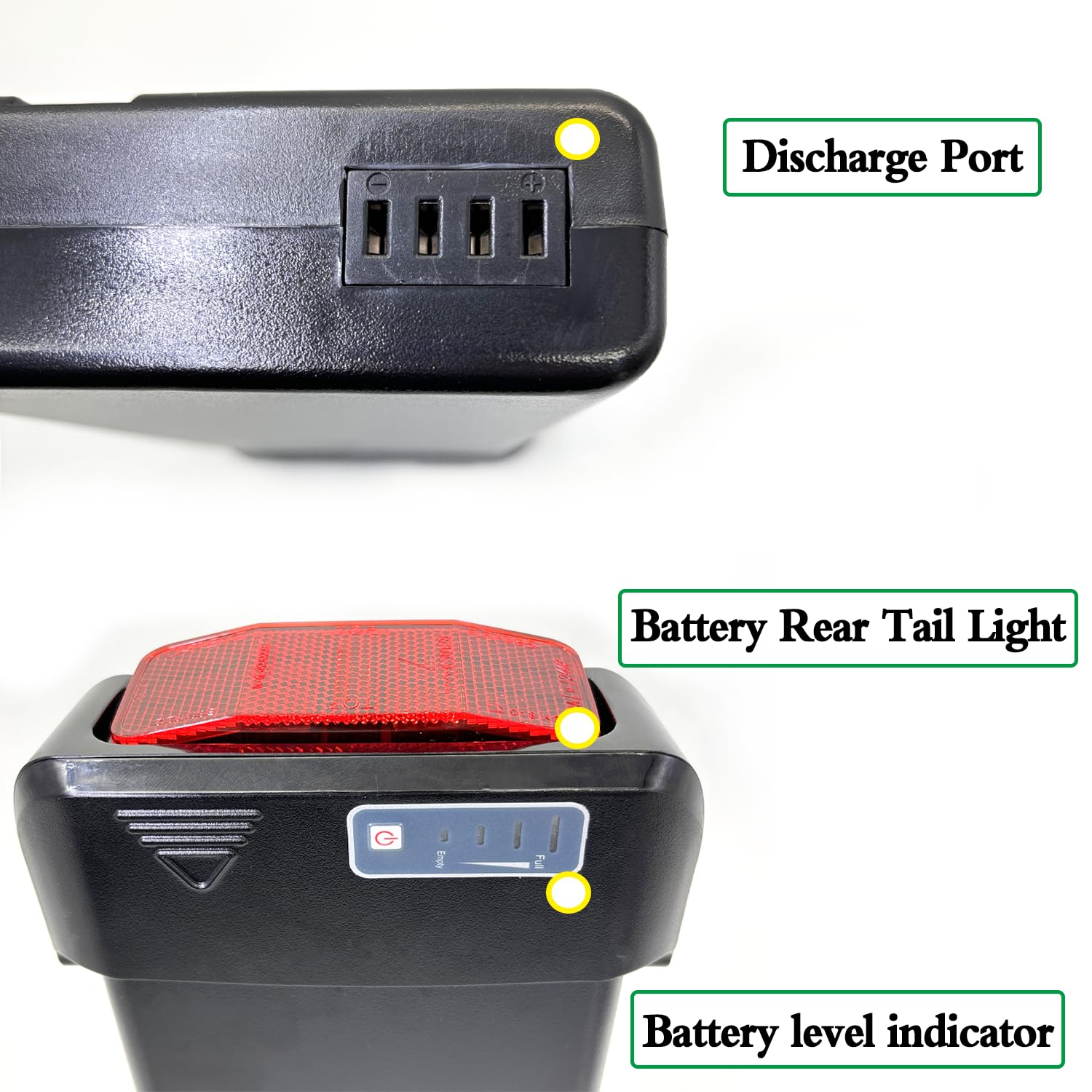 Zapasowy akumulator do tylnego bagażnika rowerowego z walizką, 36 V, 10,4 Ah, 12,8 Ah, 14 Ah, 48 V, 10,5 Ah, 250 W, 500 W.