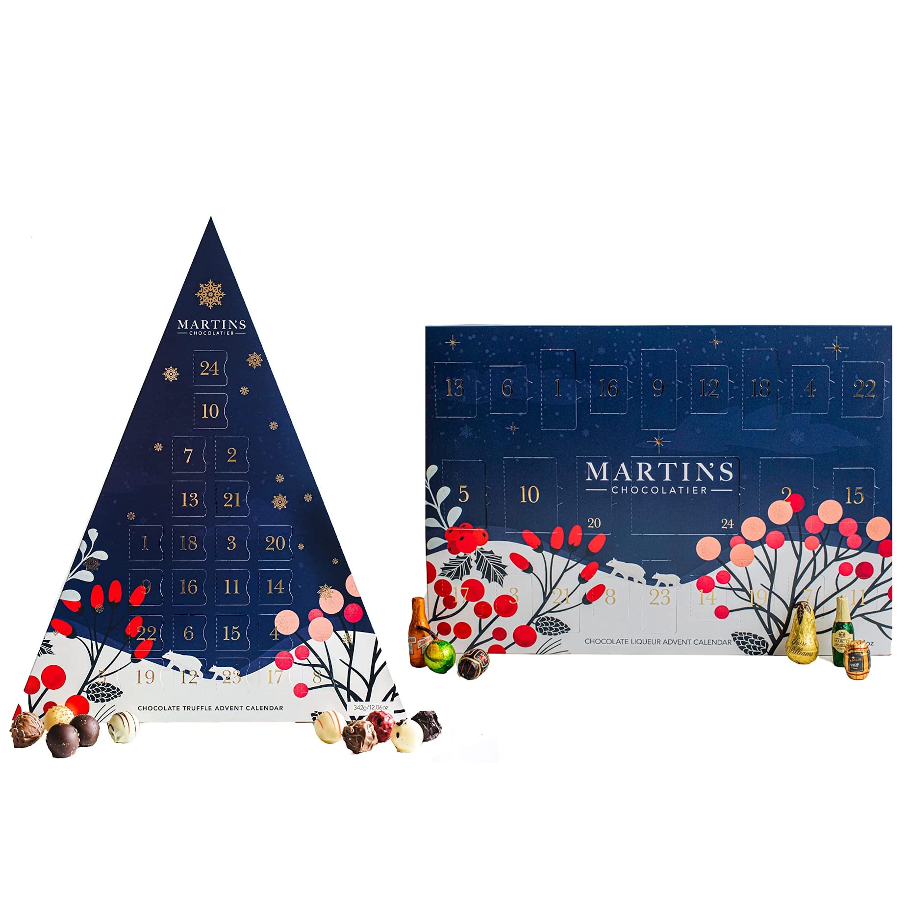 Martin's Chocolatier His and Hers Chocolate Advent Calendar | 2 Extra Large Chocolate Advent Calendars | Chocolate Truffles and Chocolate Liqueurs