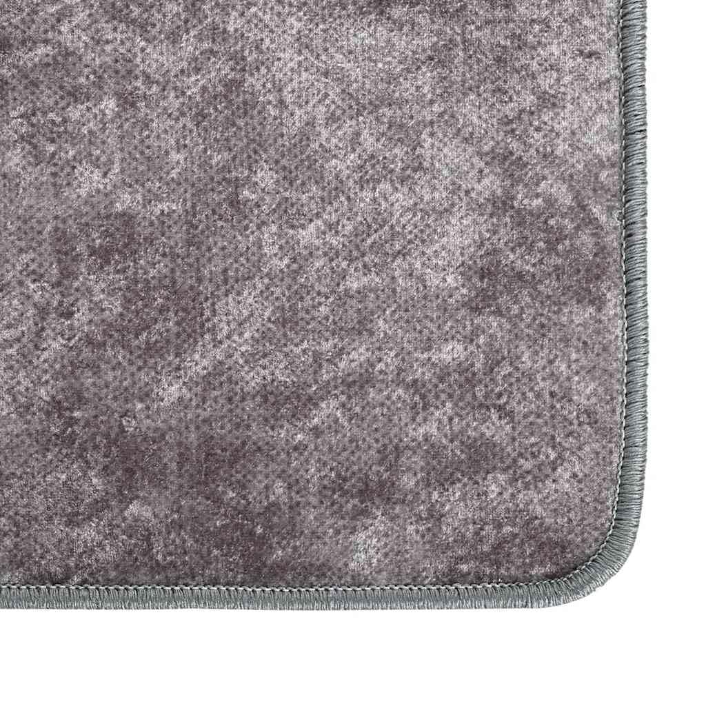 vidaXL Alfombra Lavable Antideslizante Tapete Entrada Vestíbulo Galería Estera Salón Dormitorio Oficina Cocina Suelo Gris 160x230 cm