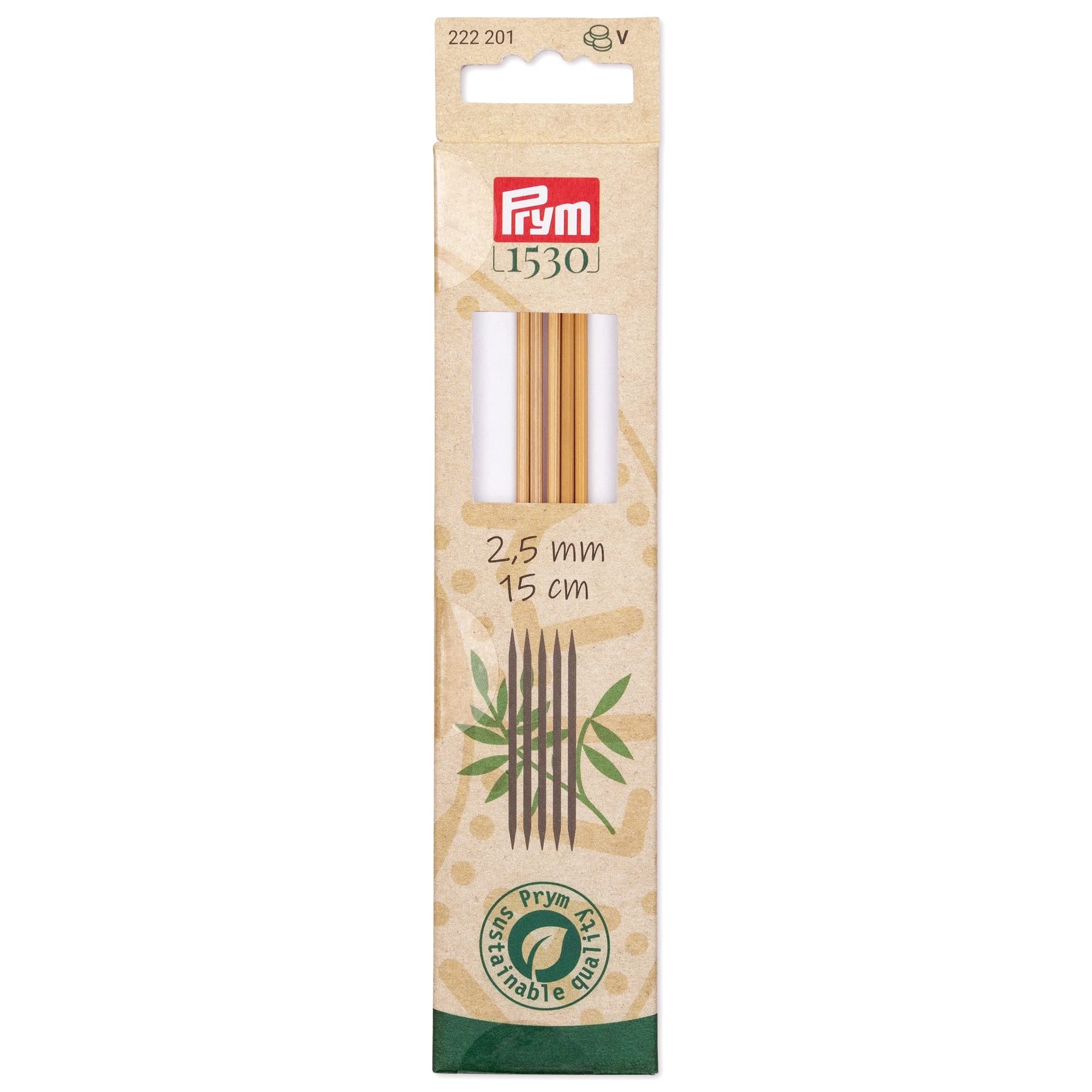 Prym - Prym 1530 Double-Pointed Bamboo (15cm, 2.50mm) Needle - 1 Unit