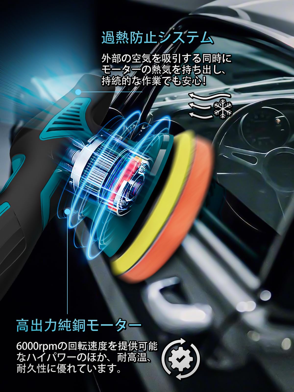 Lampat ポリッシャー 車 ダブルアクション マキタ18Vリチウムバッテリー Lampat ポリッシャー 車 ダブルアクション マキタ18Vリチウム