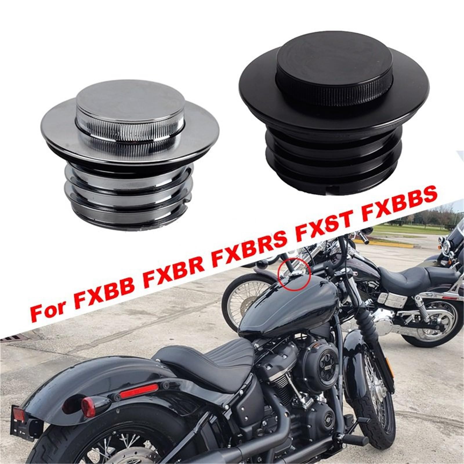 Korek wlewu paliwa Pasuje do Harley Softail Street Bob FXBB FXBBS Breakout FXBR FXBRS standardowy FXST Pop-Up korek zbiornika oleju Akcesoria motocyklowe(Beige)