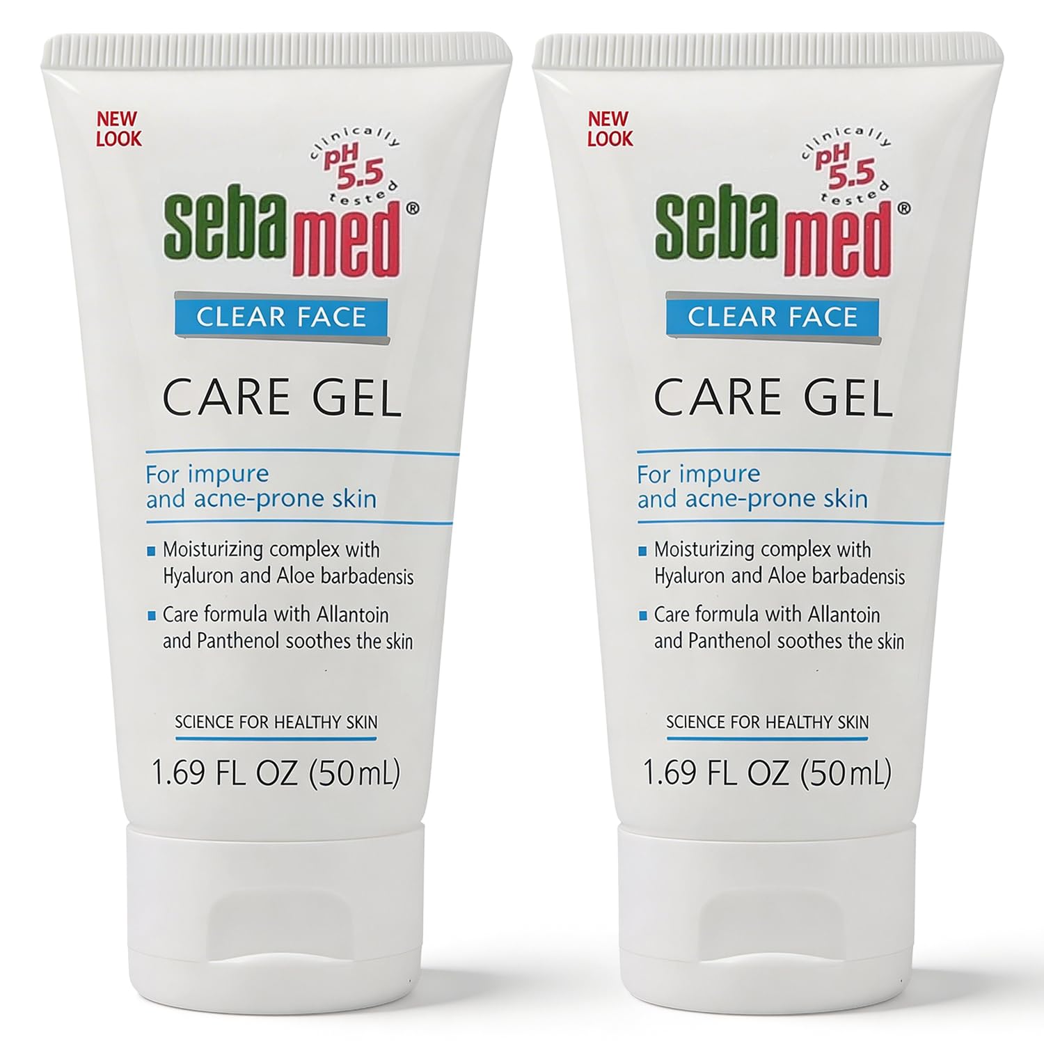 SEBAMED Clear Face Care Gel (50mL) with Aloe Vera and Hyaluronic Acid for Impure and Acne Prone Skin - Made in Germany - Pack of 2