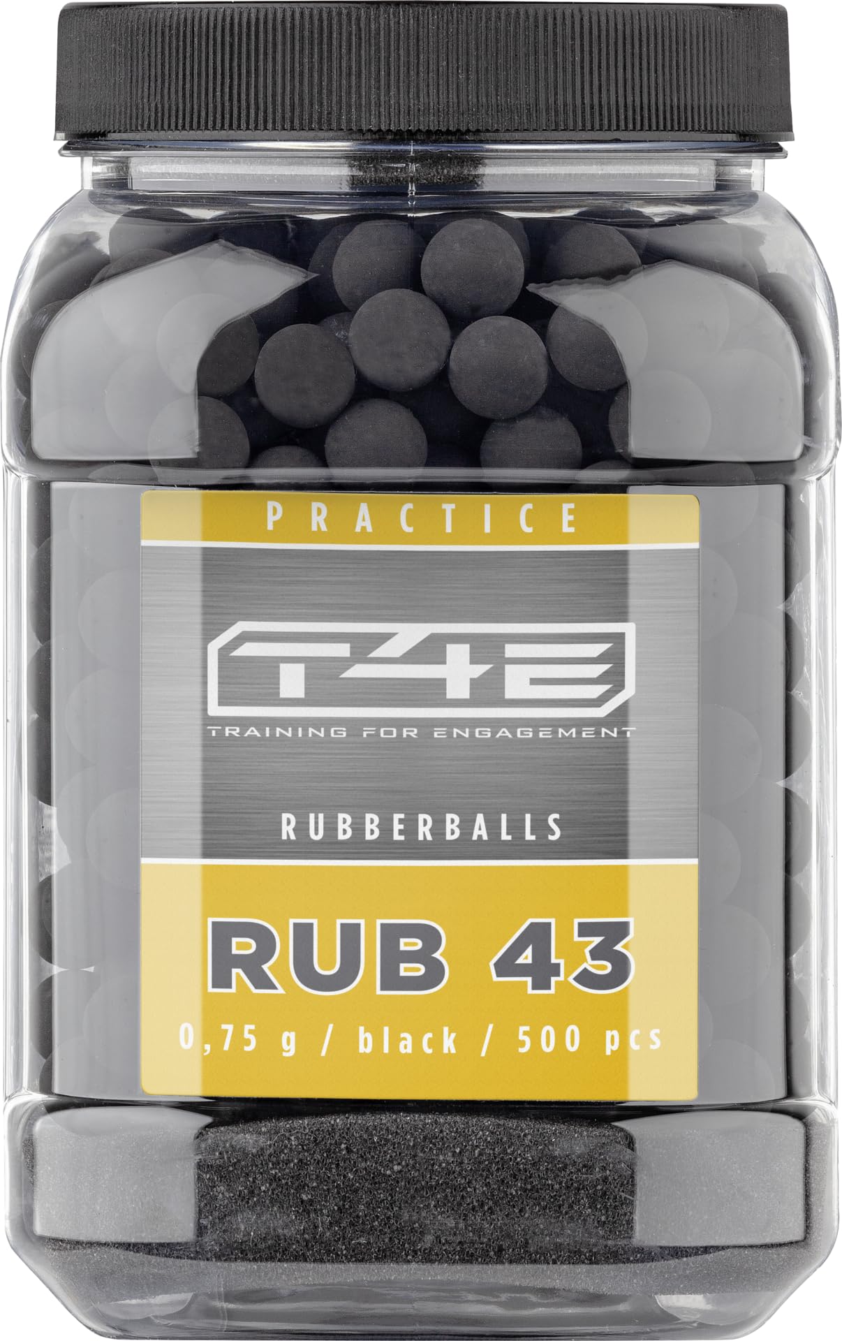 T4E Practice RUB 43 - Bolas de paintball (calibre 43, 500 unidades), color negro