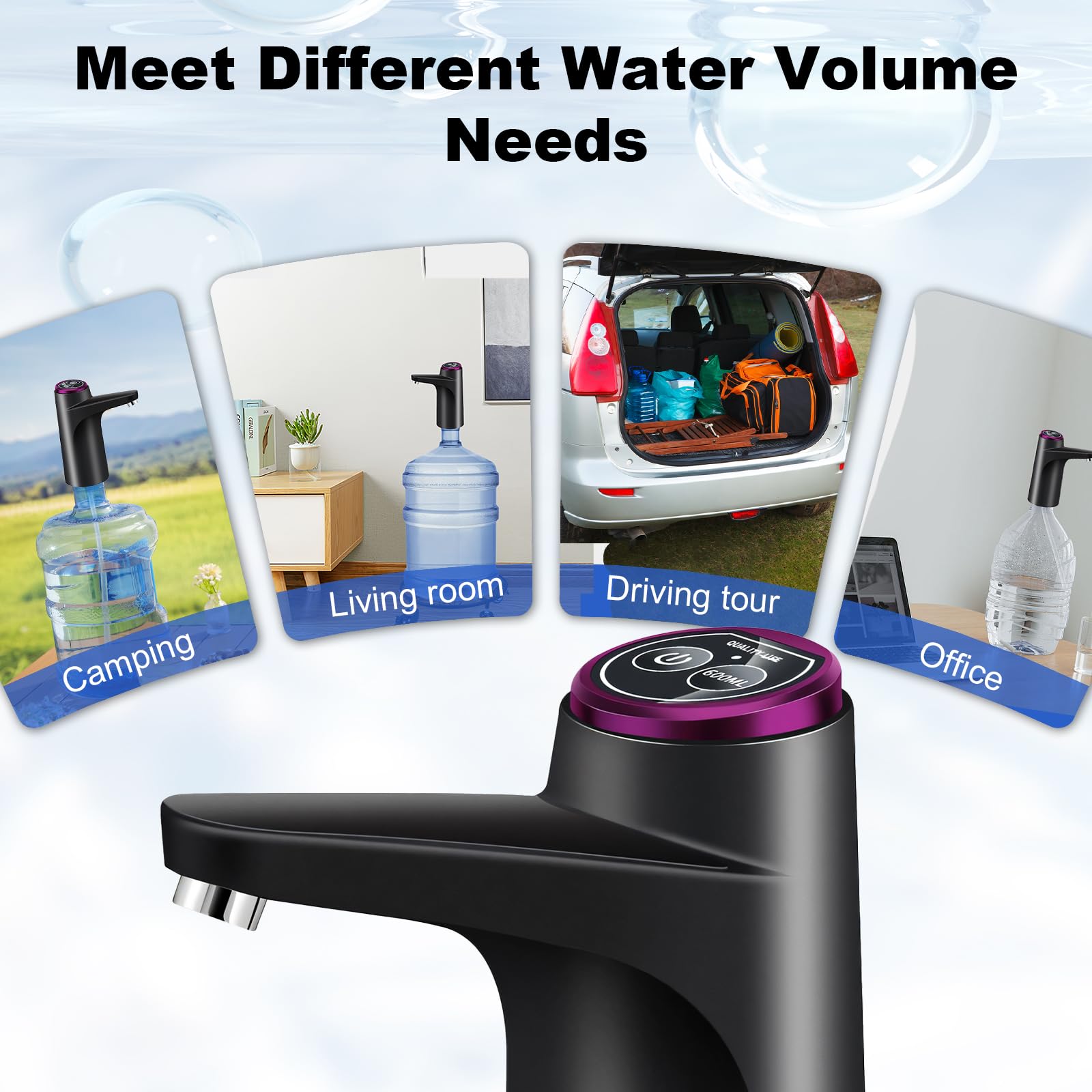 Pompe à eau potable USB 5L automatique pour cuisine bureau camping