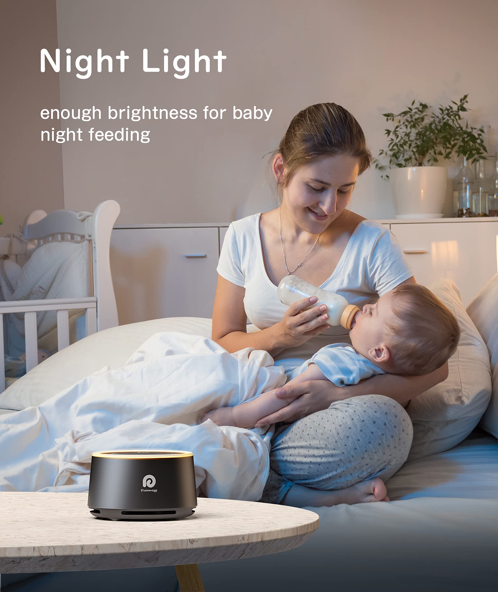 Dreamegg Machine à bruit de sommeil pour bébé enfant adulte 24 HIFI Thérapie naturelle veilleuse minuteur fonction mémoire portable