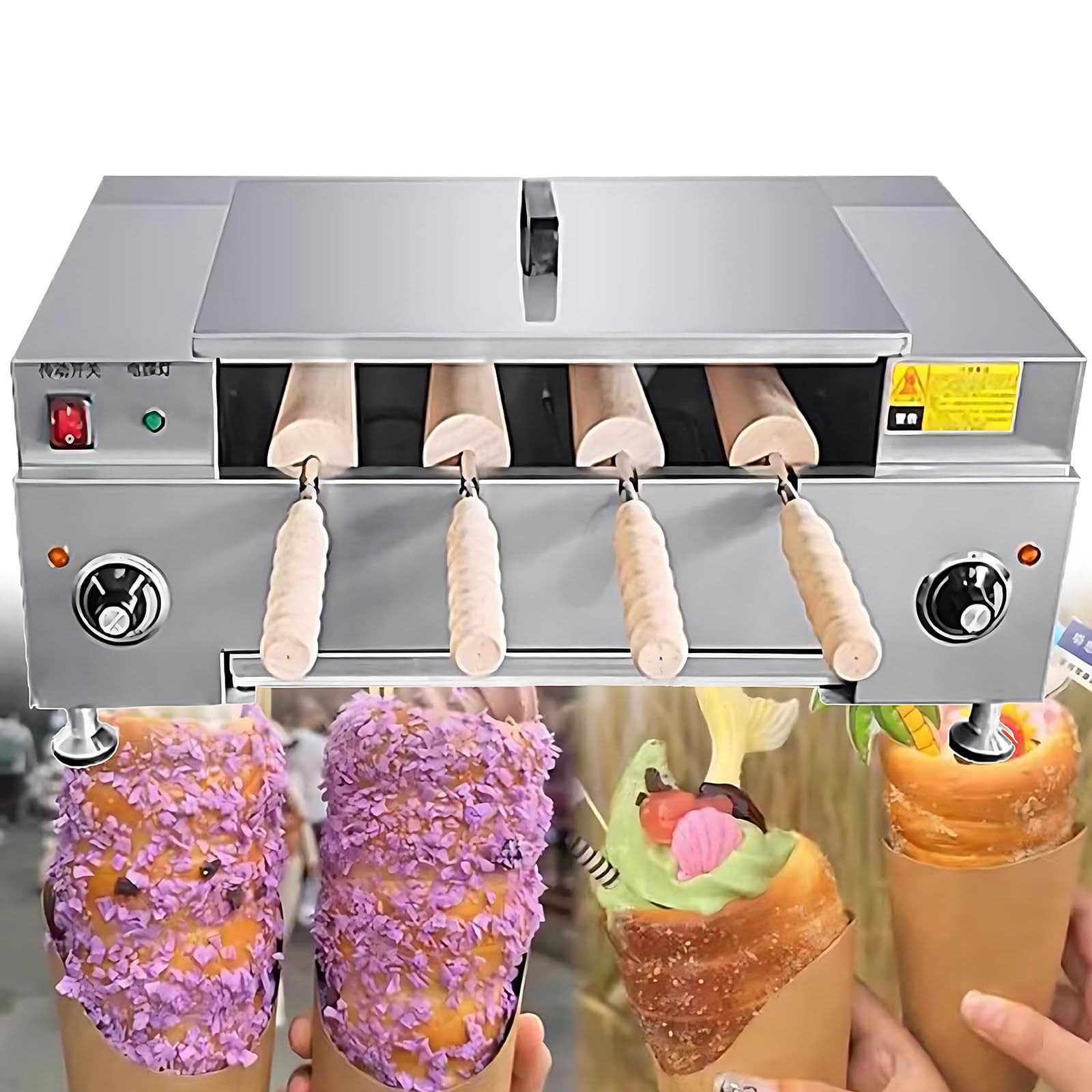 Eiswaffel-Grillgerät Professioneller Ofen Für Baumstriezel-Rollen, Baumstriezel-Ofen Mit Digitalanzeige – 3000 W Hochleistung Für Toast, Eiswaffeln Und Waffeln