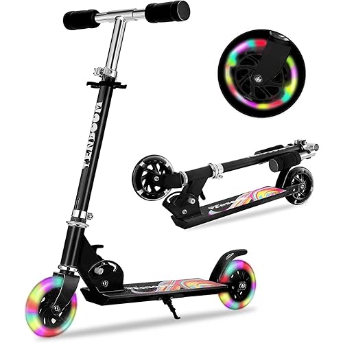 Scooter Toys for Kids Ages 6-12/3-5, Christmas Birthday Gifts for Girls Boys, Easy Folding Kids Scooter with 3 Levels Adjustable Handlebar