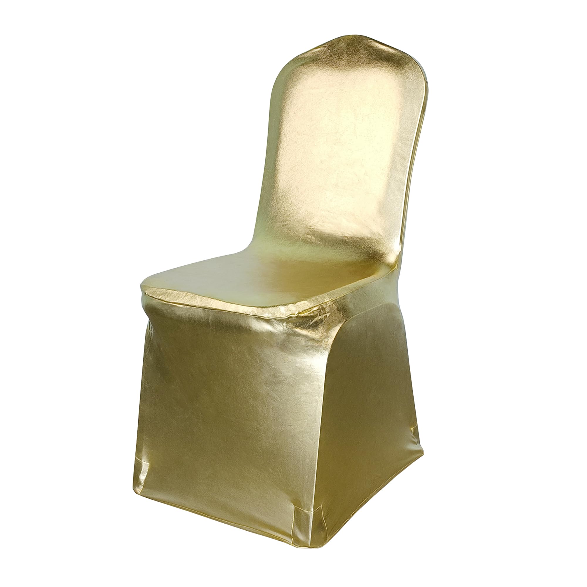 Trimming Shop Shiny Gold Chair Covers Spandex Stretch Slipcover, 8pcs โ image 1