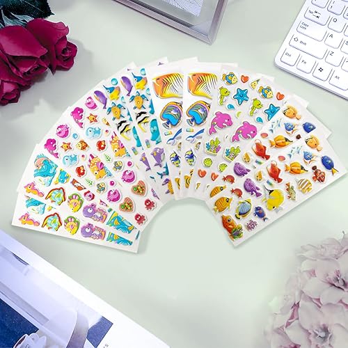 Miniatura 9 de 42 hojas de calcomanías 3D de animales esponjosos de la selva calcomanías realistas de animales del zoológico calcomanías de animales salvajes para