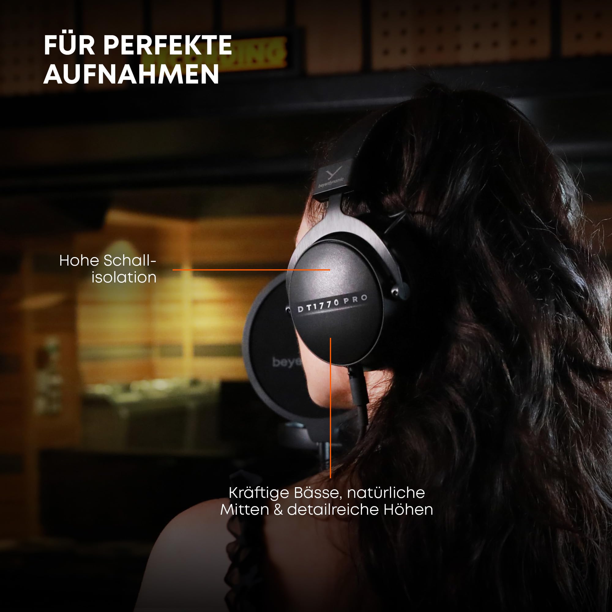 beyerdynamic DT 1770 PRO MKII Over-Ear-Studiokopfhörer in schwarz. Geschlossene Bauweise, steckbares Kabel