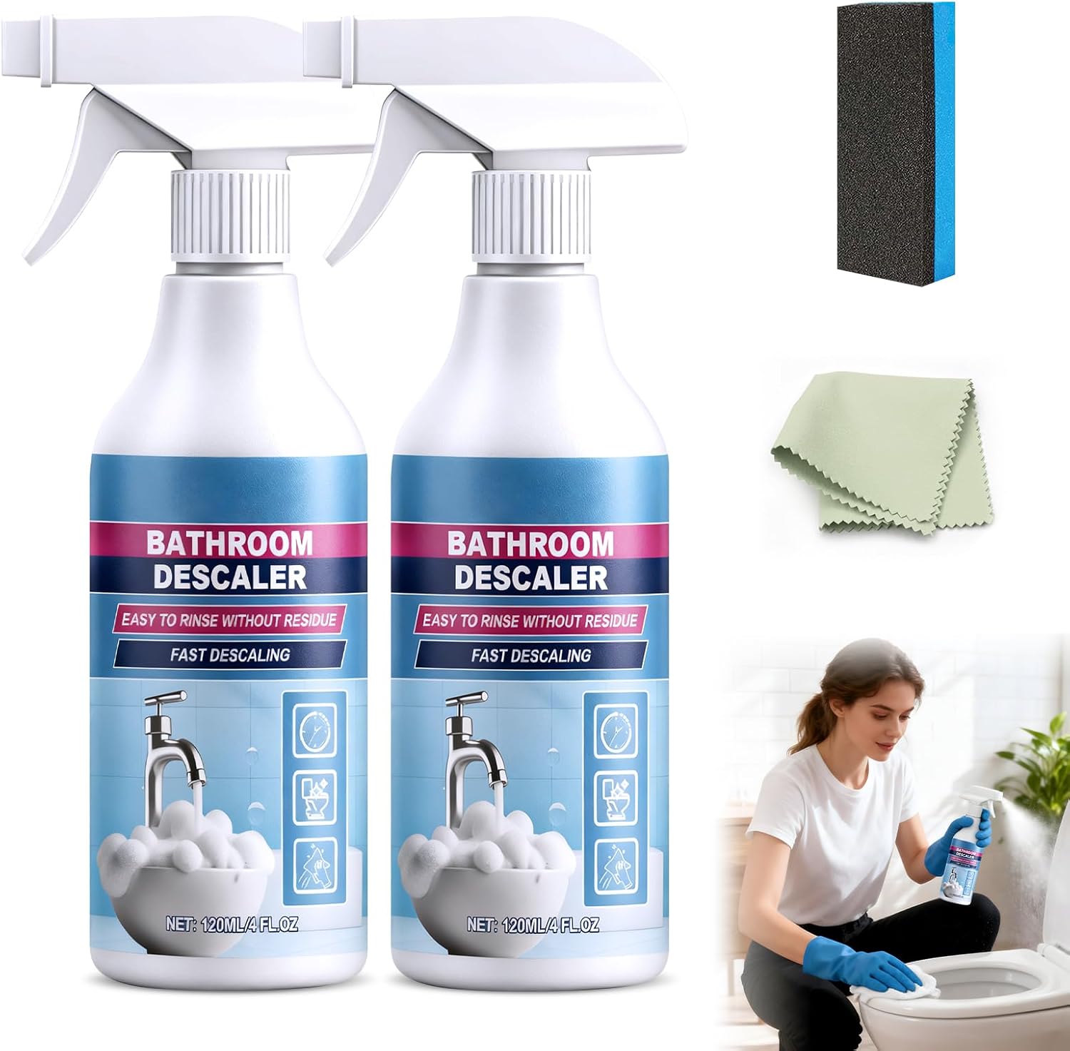 Bathroom Descaler Foam Cleaner,...