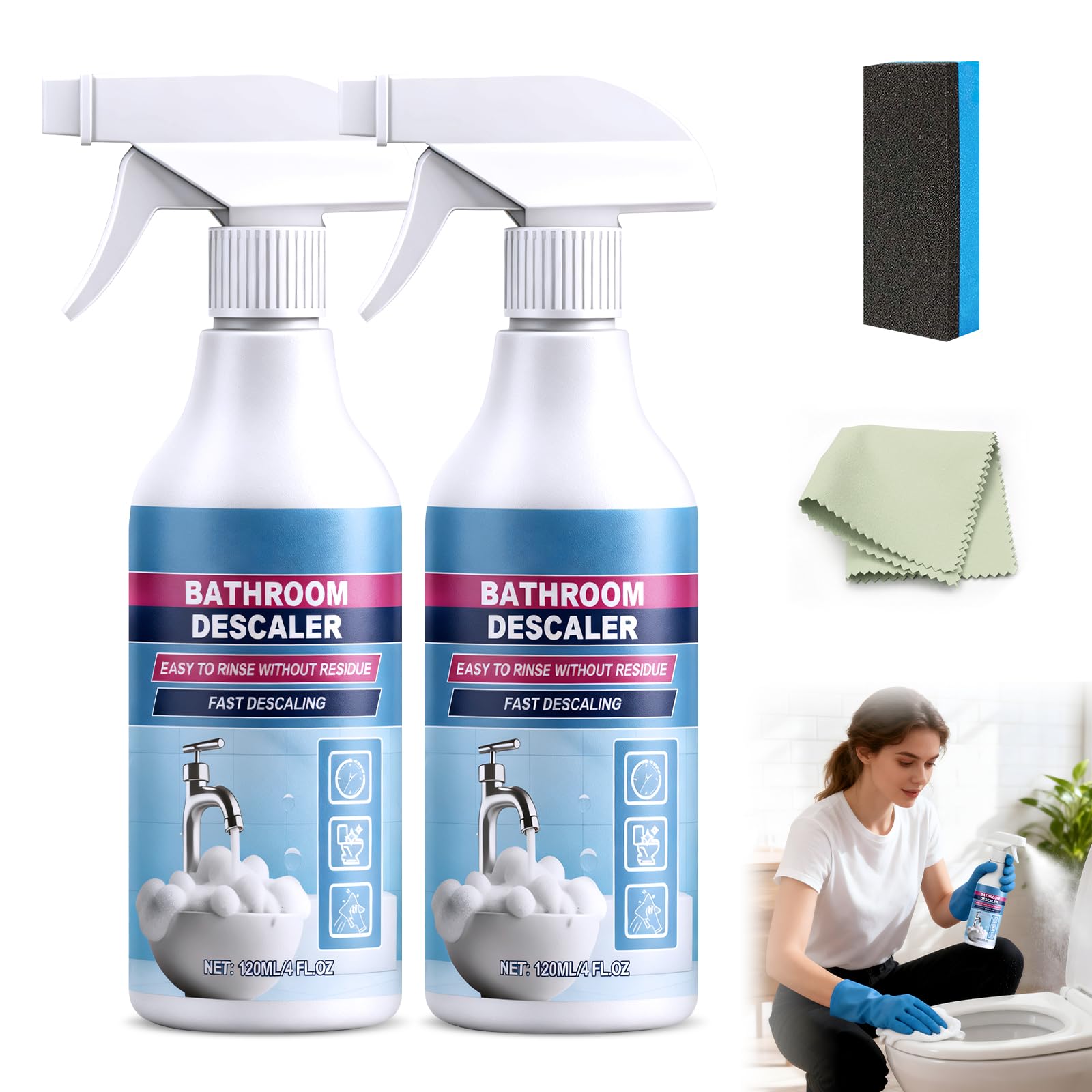 Bathroom Descaler Foam Cleaner 2025 New Bathroom Descaler Bathtub Cleaner Stubborn Stains Cleaner All Purpose Bathroom Cleaner Foam