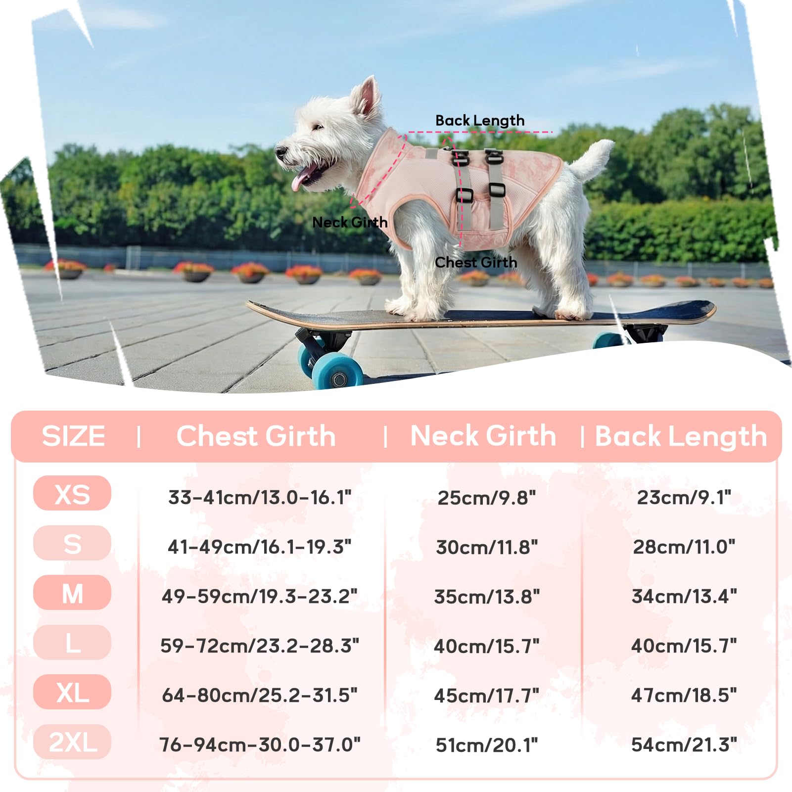 Cappotto Rinfrescante Cane Estivo | Gilet Traspirante con Anello D Integrato | Regolabile | Leggero e Anti Scivolo | Ideale per Passeggiate e Viaggi (Rosa Brezza M)