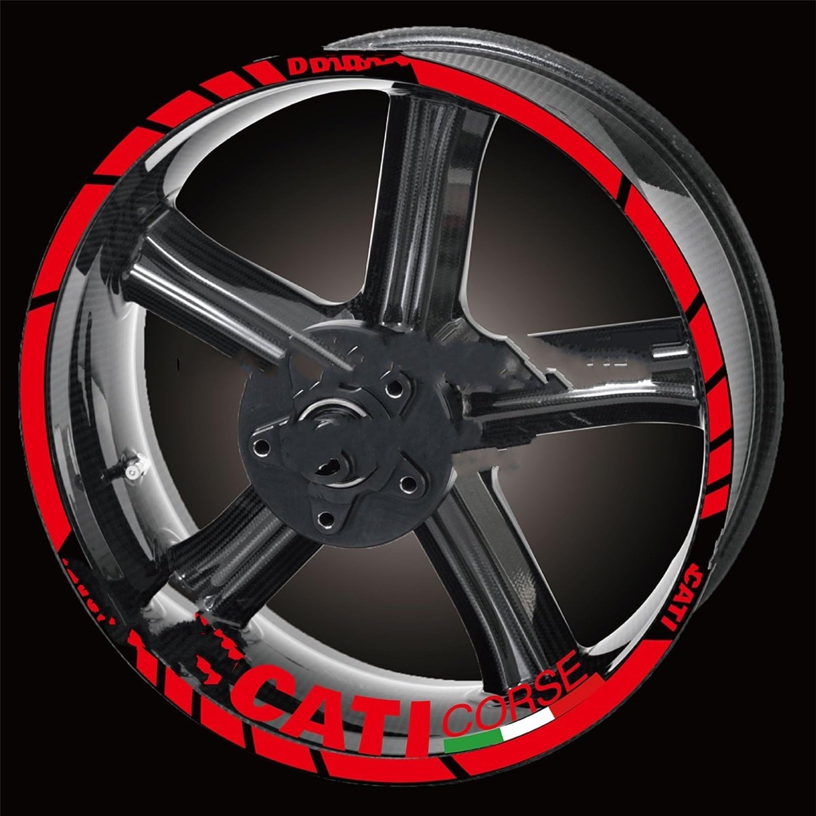 Motorcycle Front Rear Tire Rim Reflective Decals Waterproof Stickers for Ducati MULTISTRADA 1260 1260s 1200 1200s Decorative(Color1)