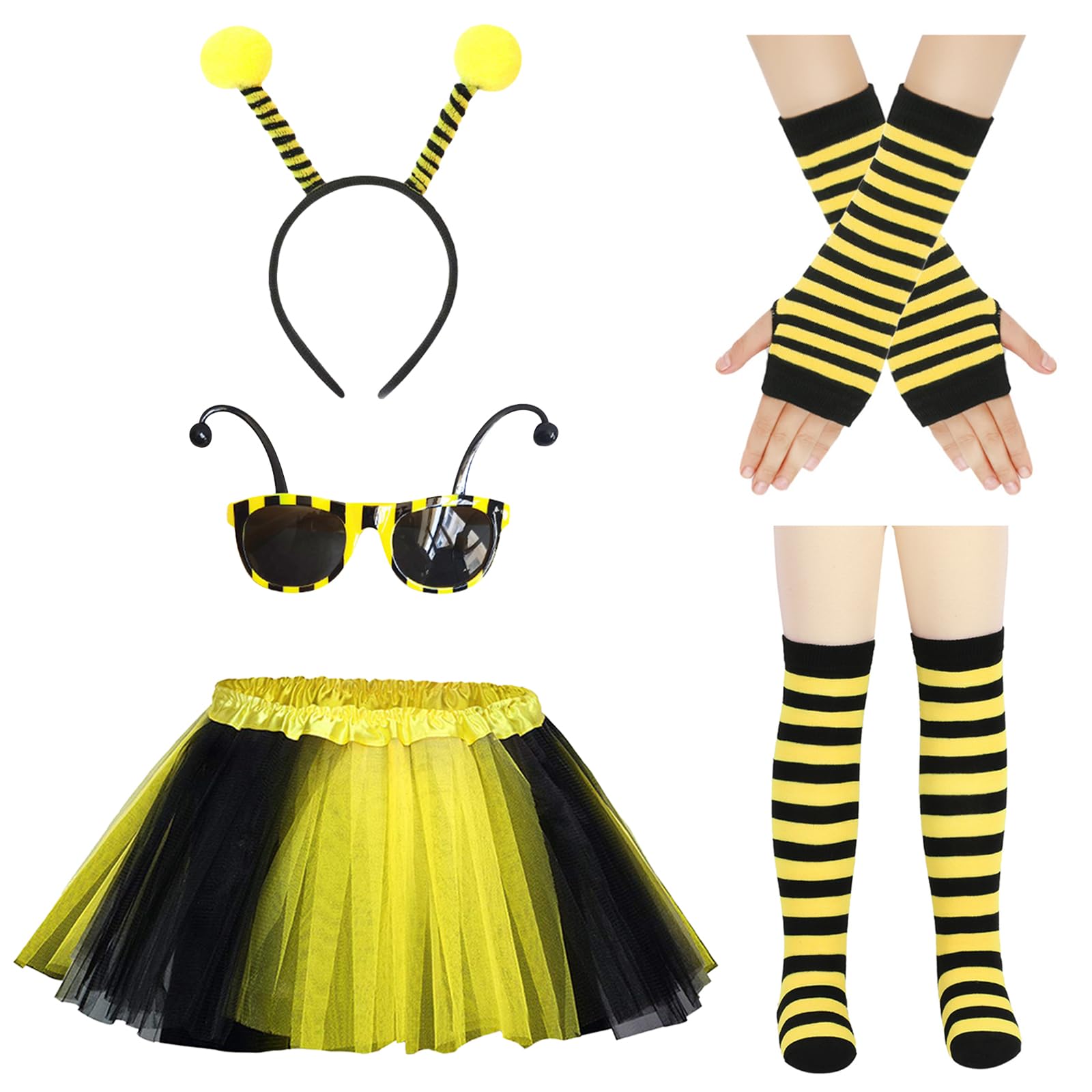 DAVBNM 7PCS Bumble Bee Costume Kids