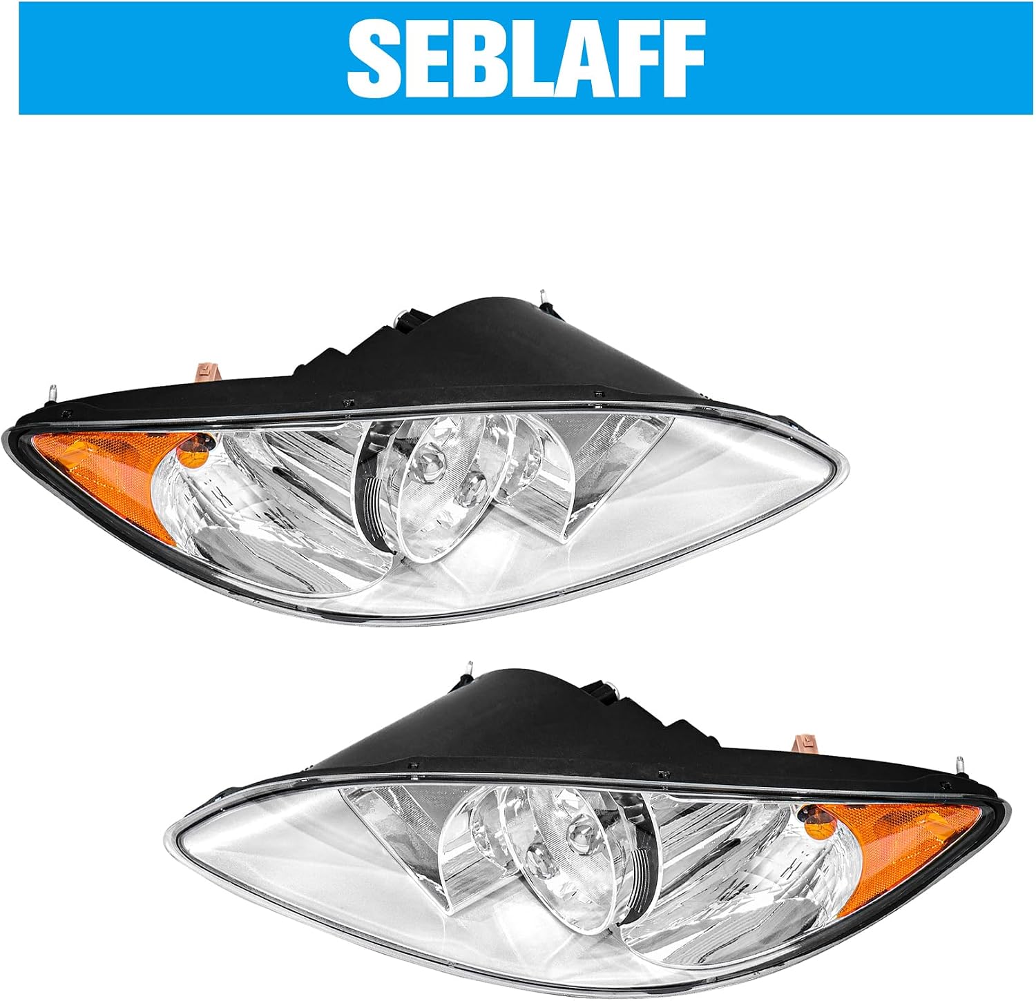 2008-2016 Truck Chrome Headlights L R International ProStar Replacement for 3596016C93 3596015C93