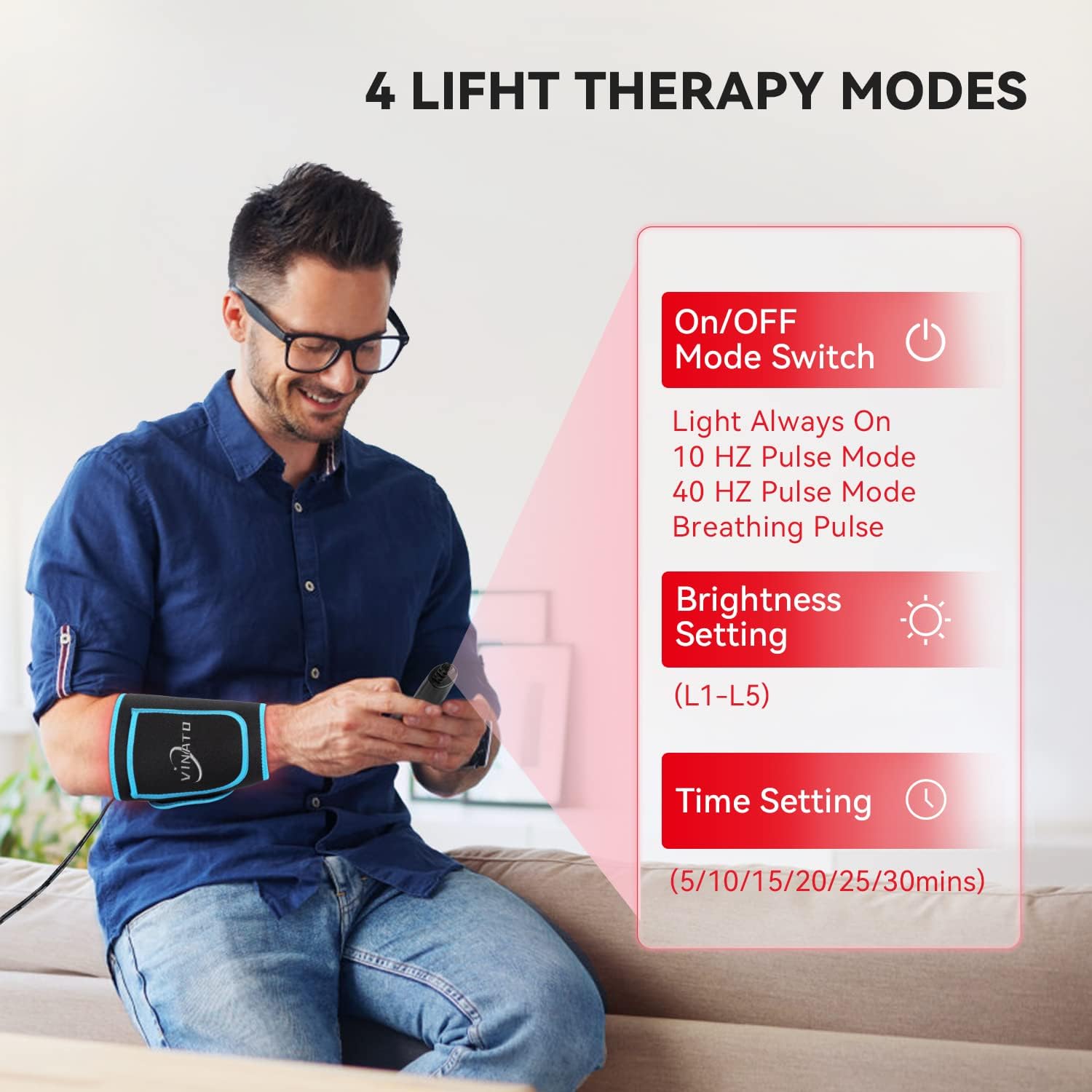 Buy Infrared Red Light Therapy Belt VINATO 660nm Red Light 850nm Near