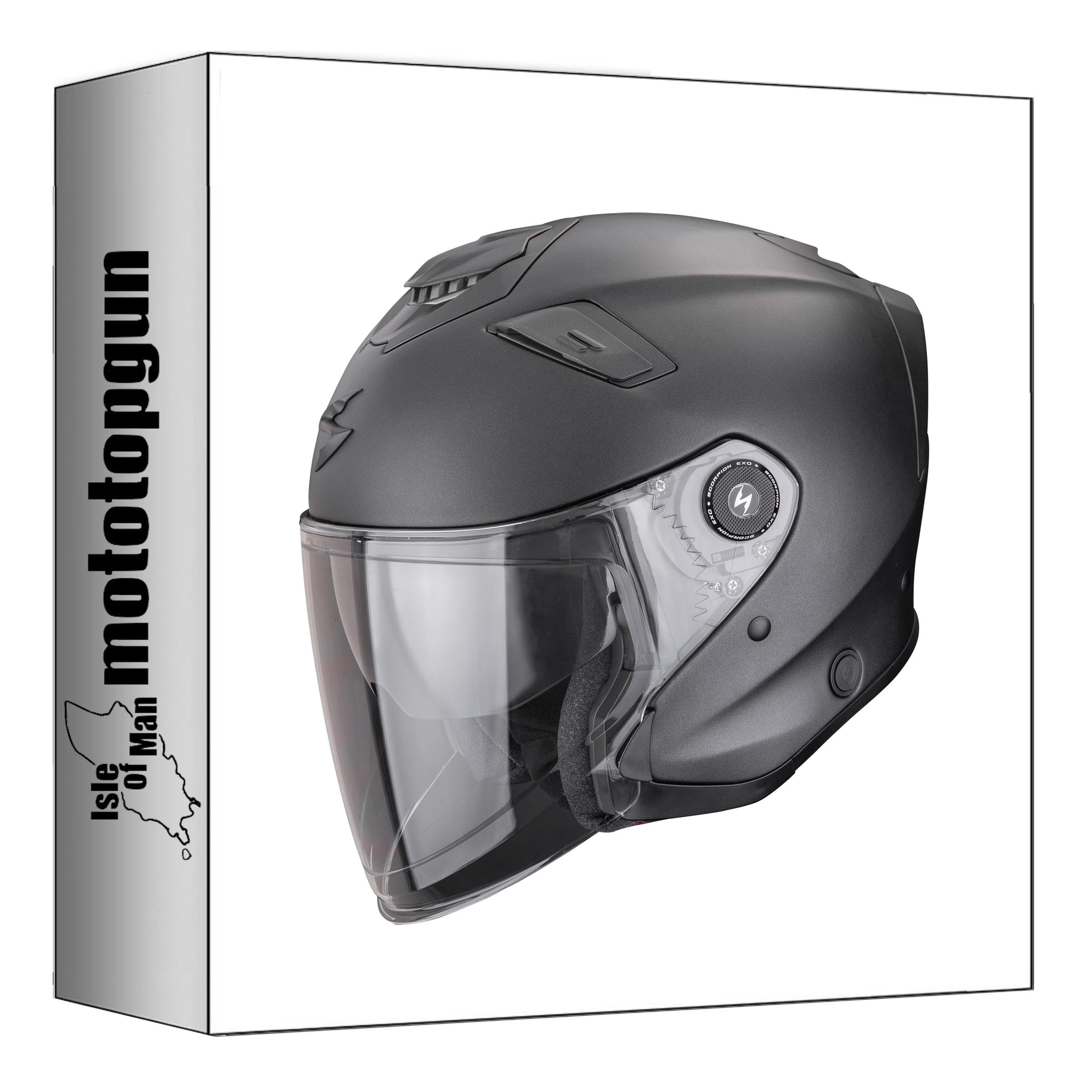 Casque jet Scorpion exo-GT Jet Solid noir mat L contre le vent - 4
