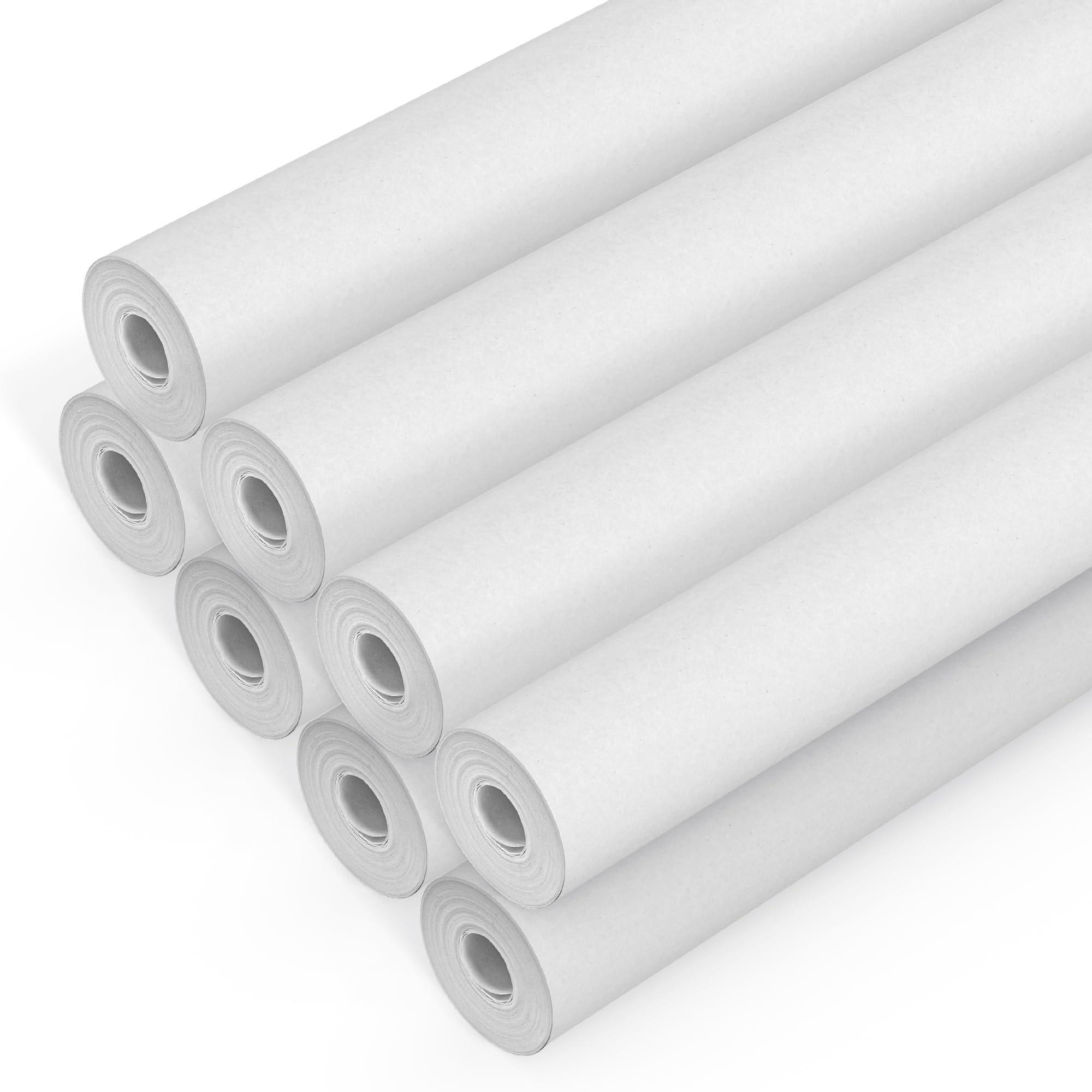 1200 Grade Lining Paper for Walls - Thick Paintable White Wallpaper Suitable for New& Damaged Walls for Paint -Single 10 Metre (Pack of 8)