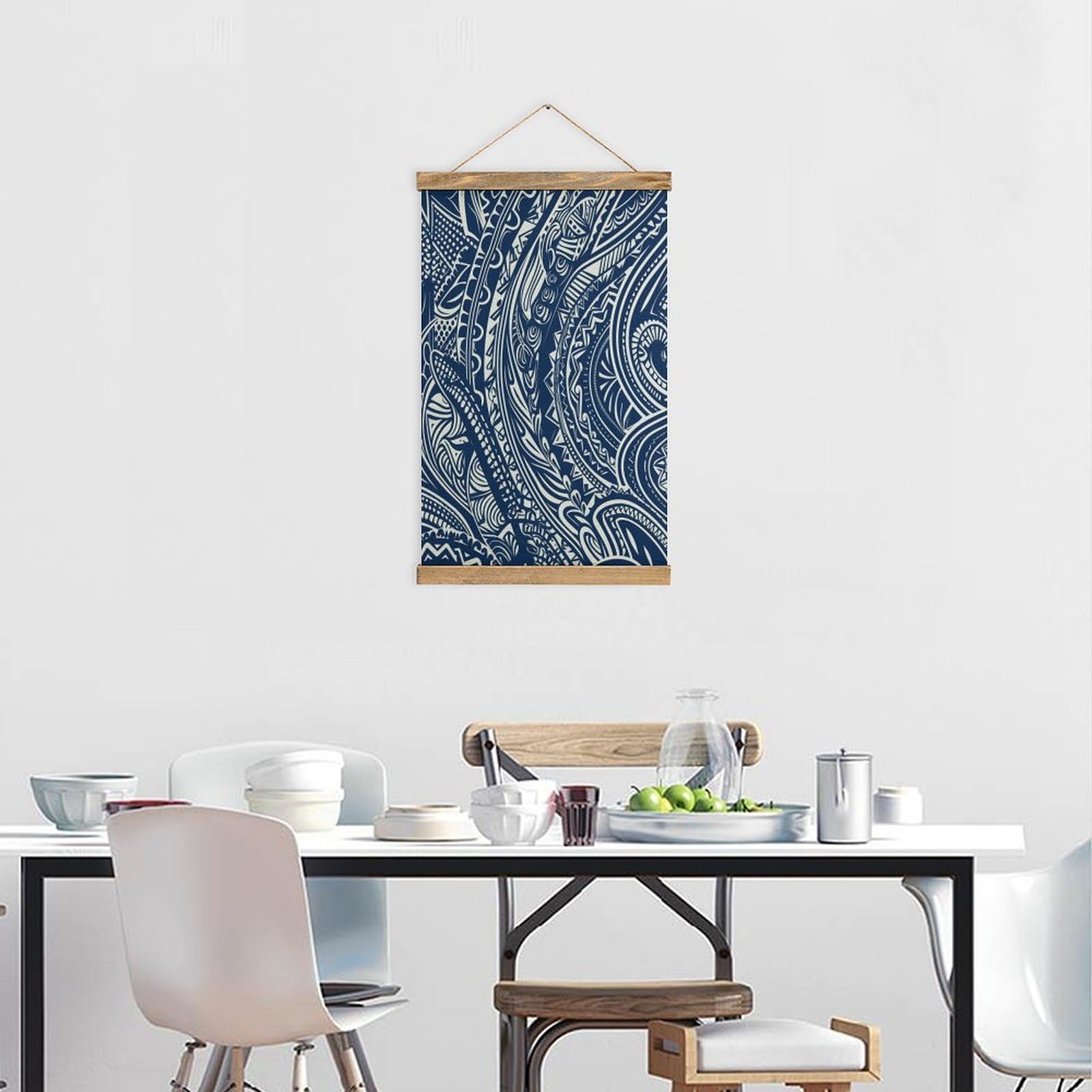 Amazon.com: ZXDSKGYN Blue Polynesian Maori Tribal Pattern Frame