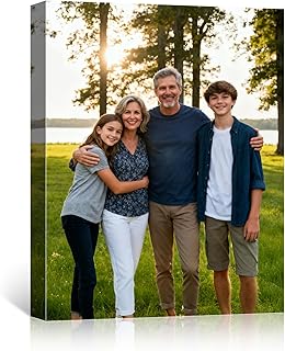 WFENJEW Custom Canvas Prints with Your Photos - Personalized Picture on Canvas Wall Art for Family, Pet, Wedding | Unique Memorial Gift, Home Decor Ready to Hang (6" L x 8" W)
