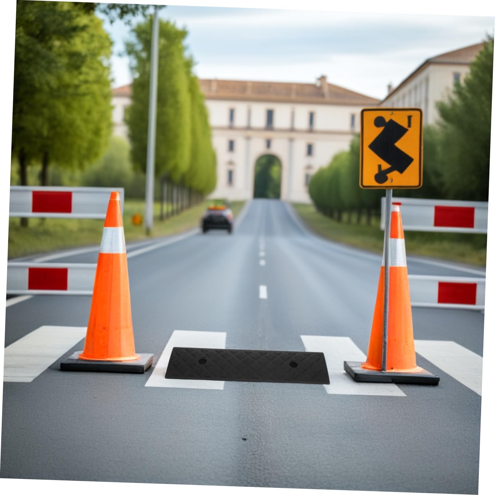 Rampe di Soglia in Gomma 2 Pezzi Nero Heavy Duty Resistenti Agli Agenti Atmosferici per Ingresso Casa Auto e Bordo Marciapiede