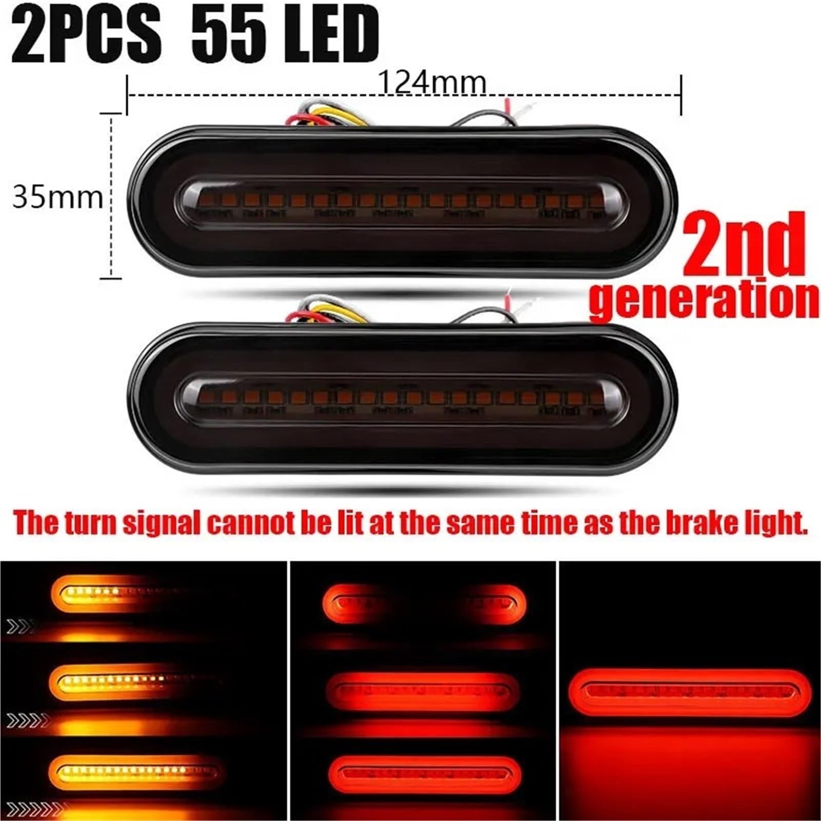 Luz Antiniebla Luz Freno Trasera LED 3 1 Luz Remolque 12V 24V Luces Traseras Coche Camión Señal Giro Freno Trasera Para ATV Luz Intermitente
