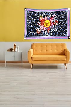 Ontheclouds Mor G ne ve Y ld z Leke Tutmaz Kadife Kuma  Duvar  rt s  Duvar Hal s  Tapestry, 35 x 50