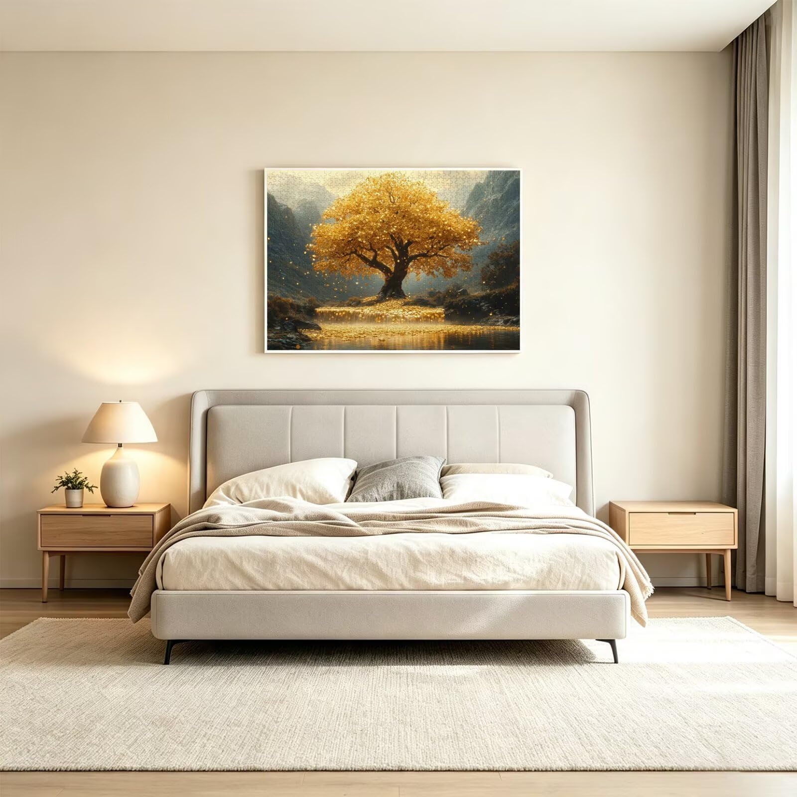 Puzzles 3000 Piezas, Puzzle Madera árbol Moneda de Oro, n-726