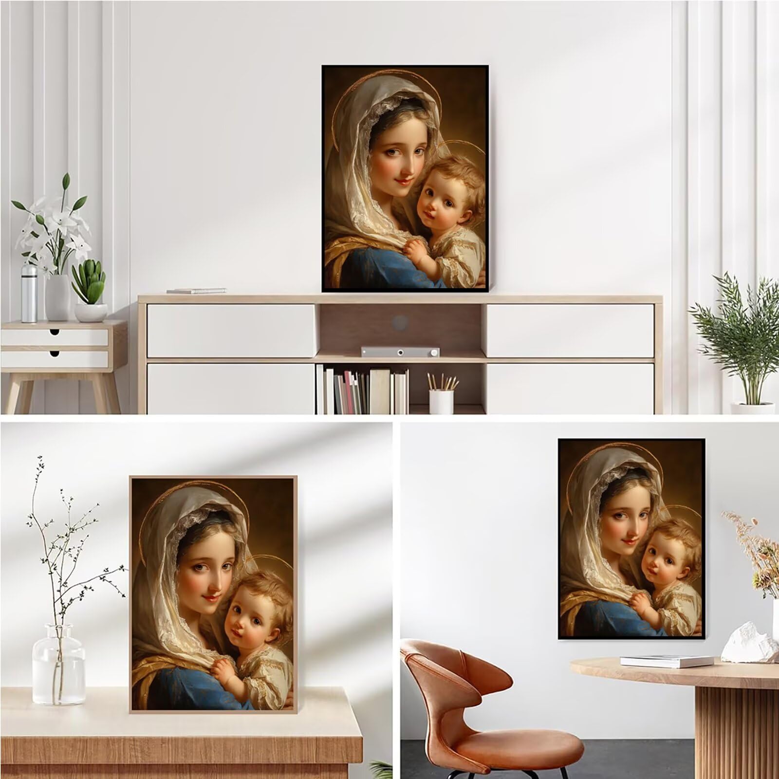 Diamond Painting Kit Completo, Diamond Painting Nostra Signora, 5D Pittura Diamante Kit Manualidades Adultos DIY Diamantini Crystal Art Disegni Ricamo a Punto Croce Artigianale, 60x90cm Donna j0-642