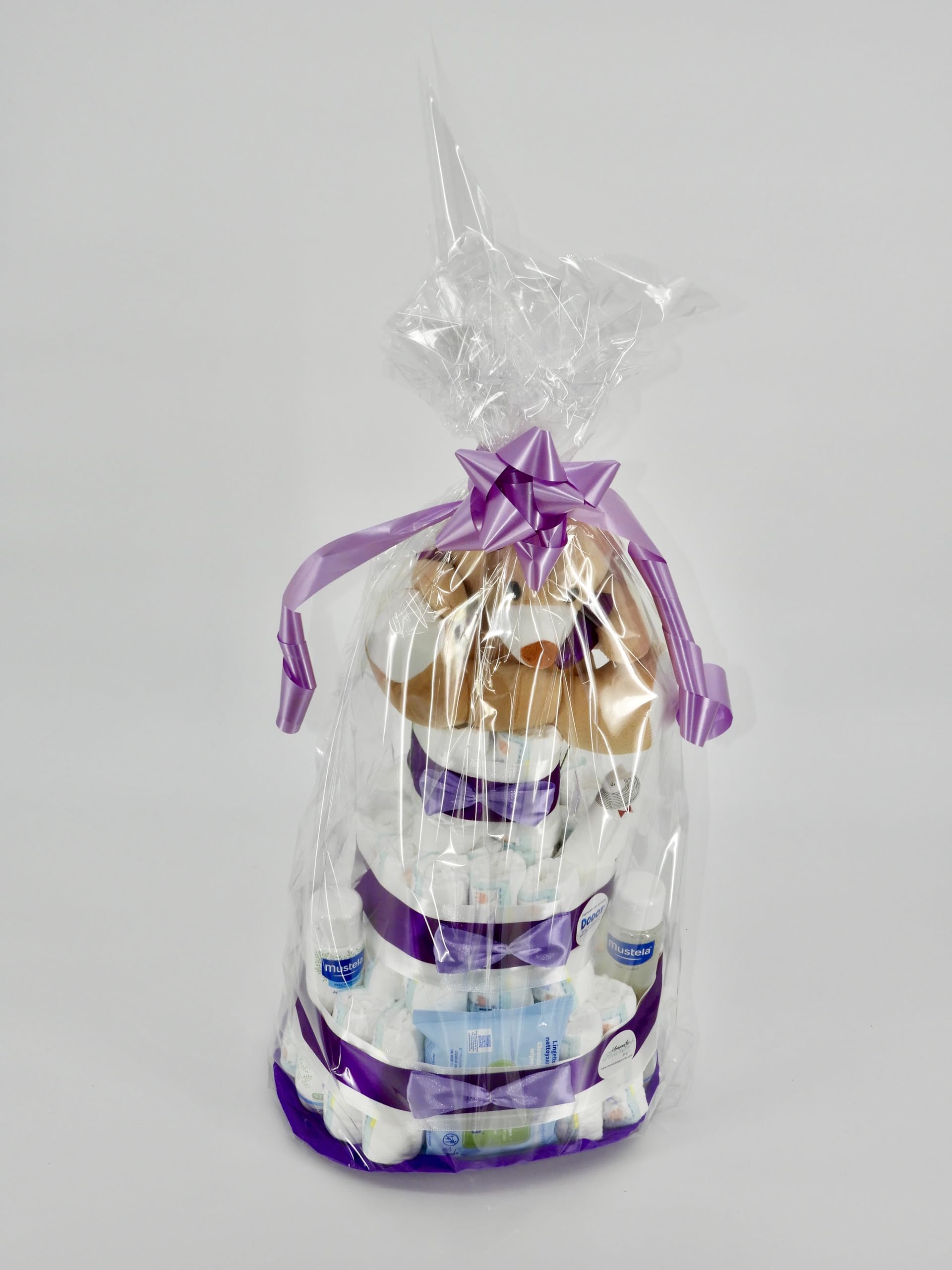 Tarta de Pañales Personalizable Regalos para Bebés Recién Nacidos Niño Niña Cesta de Regalo Canastilla Mustela Pack Higiene Bebé Talla 2 Accesorios para Bebé Regalos Mamás Baby Shower Original