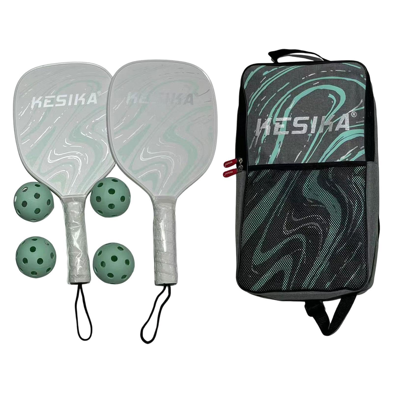 Set di 2 Racchette da Pickleball con Borsa,Verde,41.5x20.5 cm