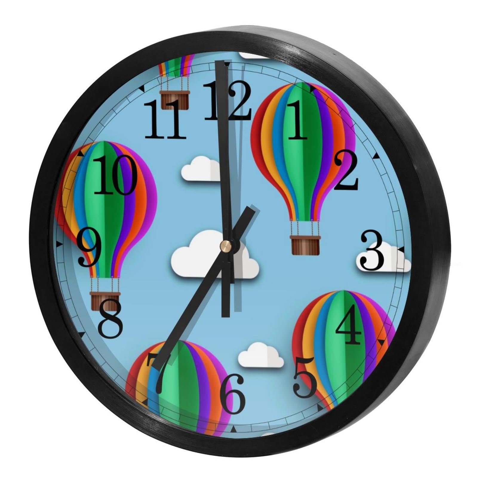 Horloge murale silencieuse sans tic-tac à quartz bleu pour chambre enfant