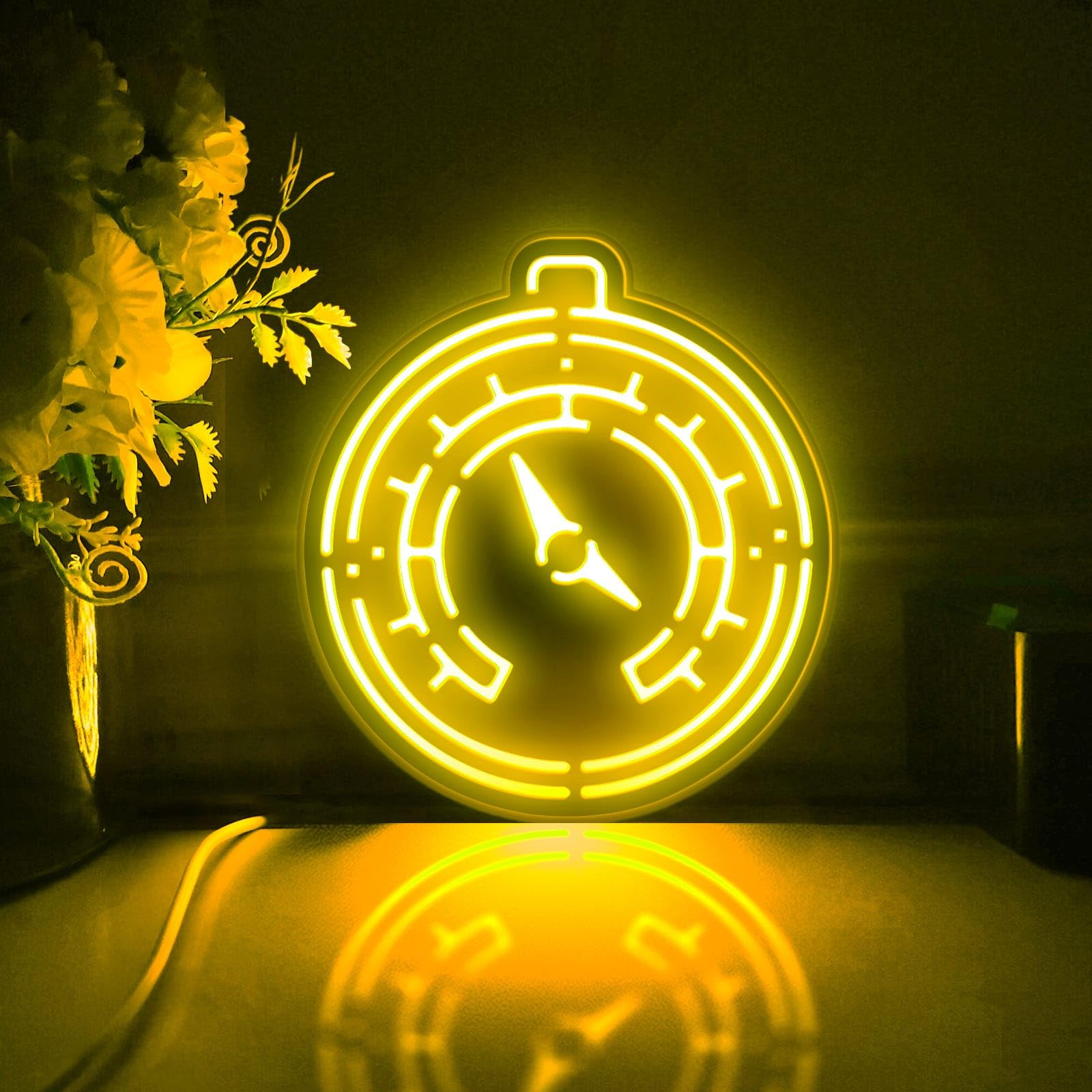 Caja de luz LED barómetro, herramienta de medición científica, decoración de pared, letrero de luz, decoración de escritorio, regalo para entusiastas de la ciencia (RGB Light, tamaño mediano)