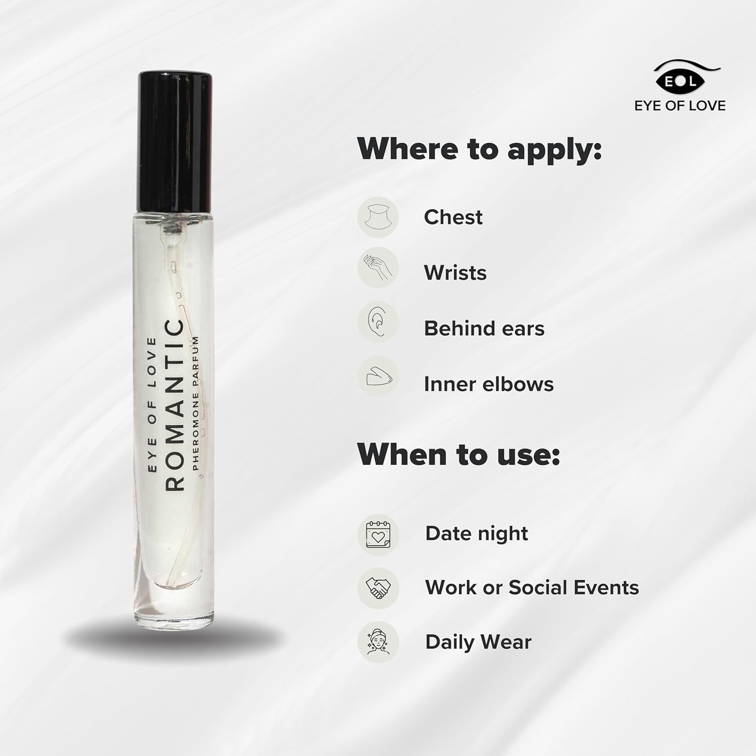 Eye Of Love Romantic Pheromone Parfum for Men, 10ml Travel Size, Warm Citrus and Spiced Cologne for Daily and Evening Wear - Image 2