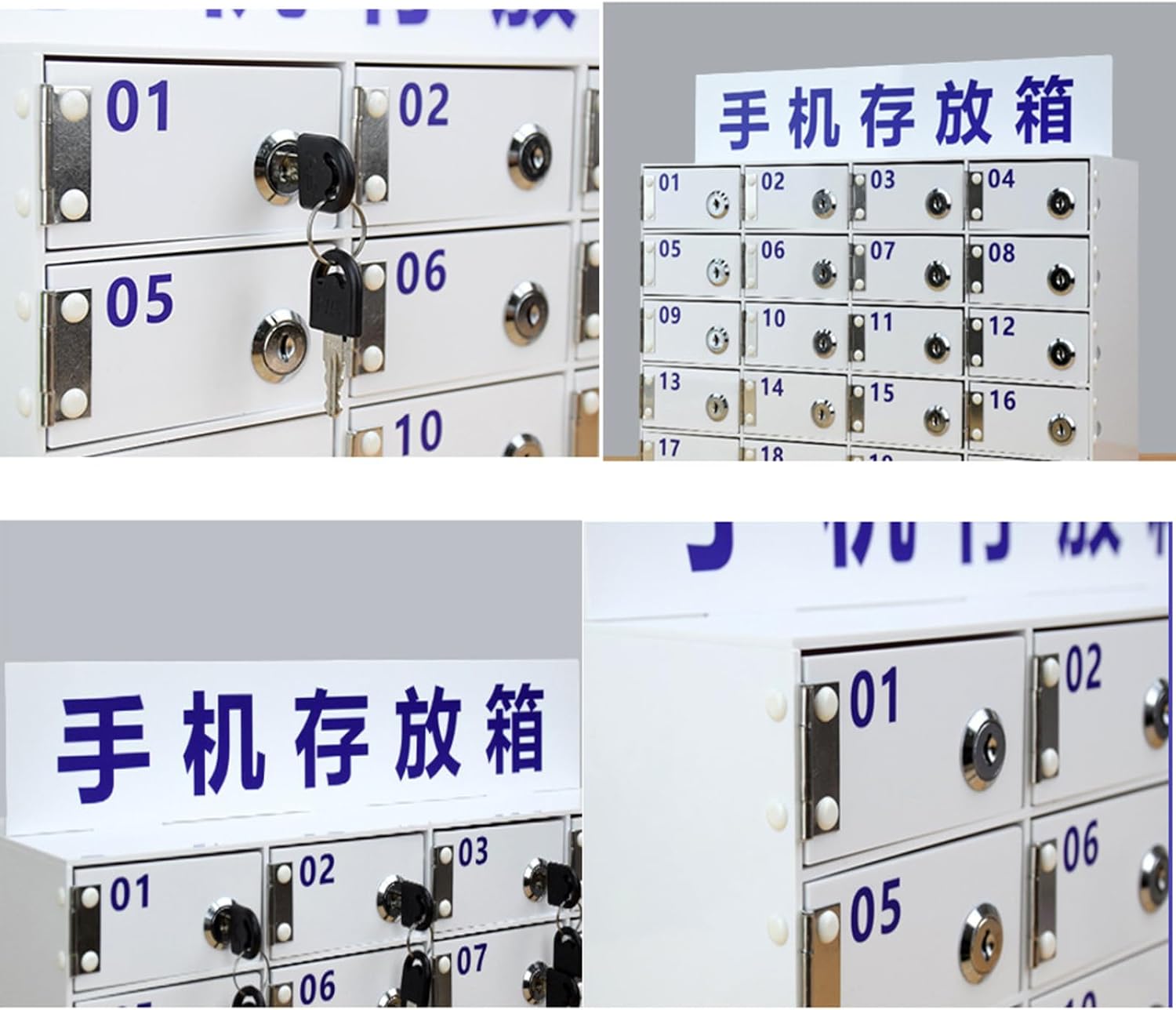 Acrylic Wall-Mounted Cell Phone Storage Locker - Secure Mobile Phone Lock Box with Key for Office, School, Classroom, Factory - Clear Design for Easy Visibility