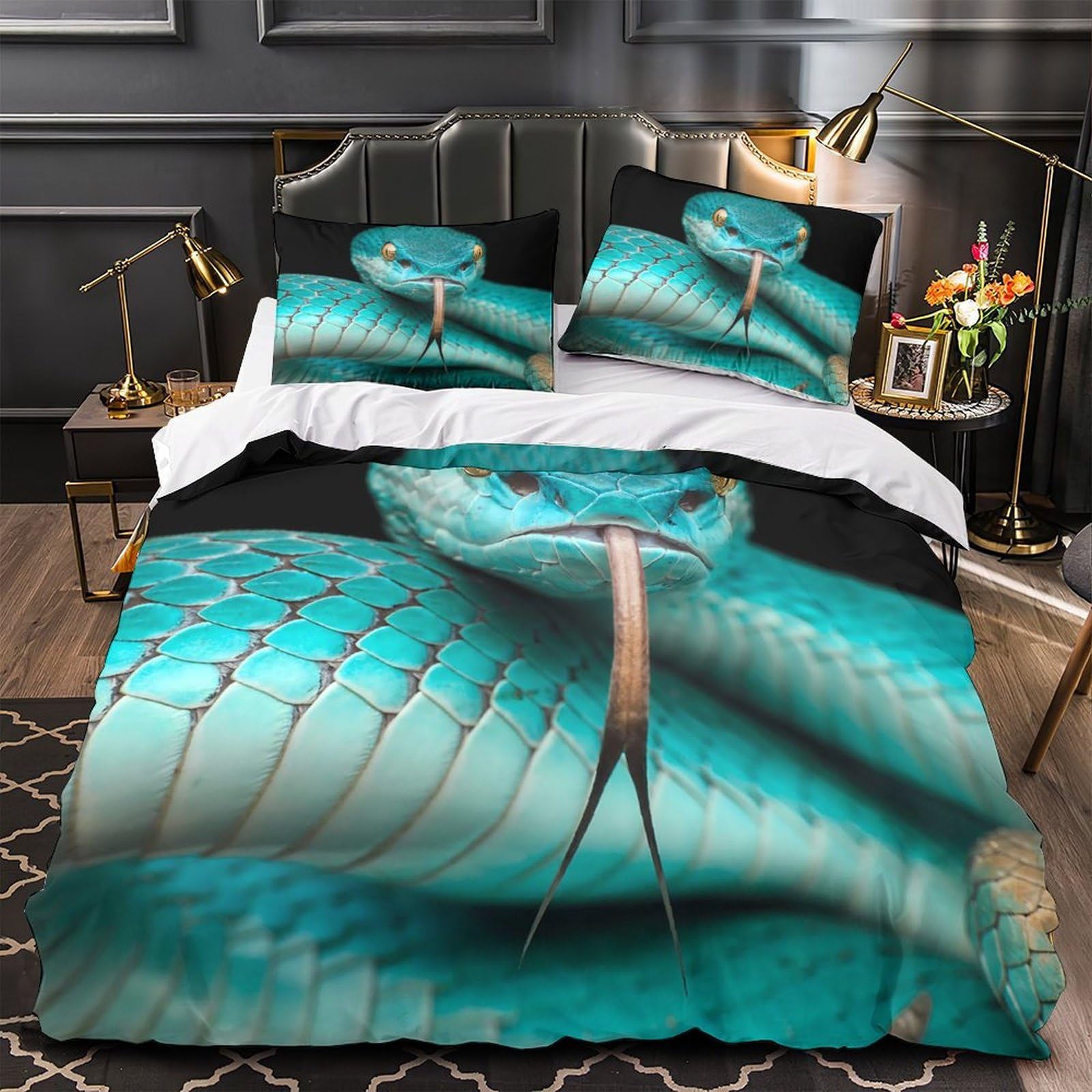 Drap de couette imprimé animal sauvage housse de couette 135x200 microfibre 3D