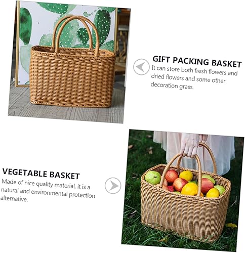 Miniatura 4 de GARVALON Cesta tejida para el mercado africano, cesta de almacenamiento, cesta de Pascua, bolsa de playa, decoración de boda, mochila de viaje,