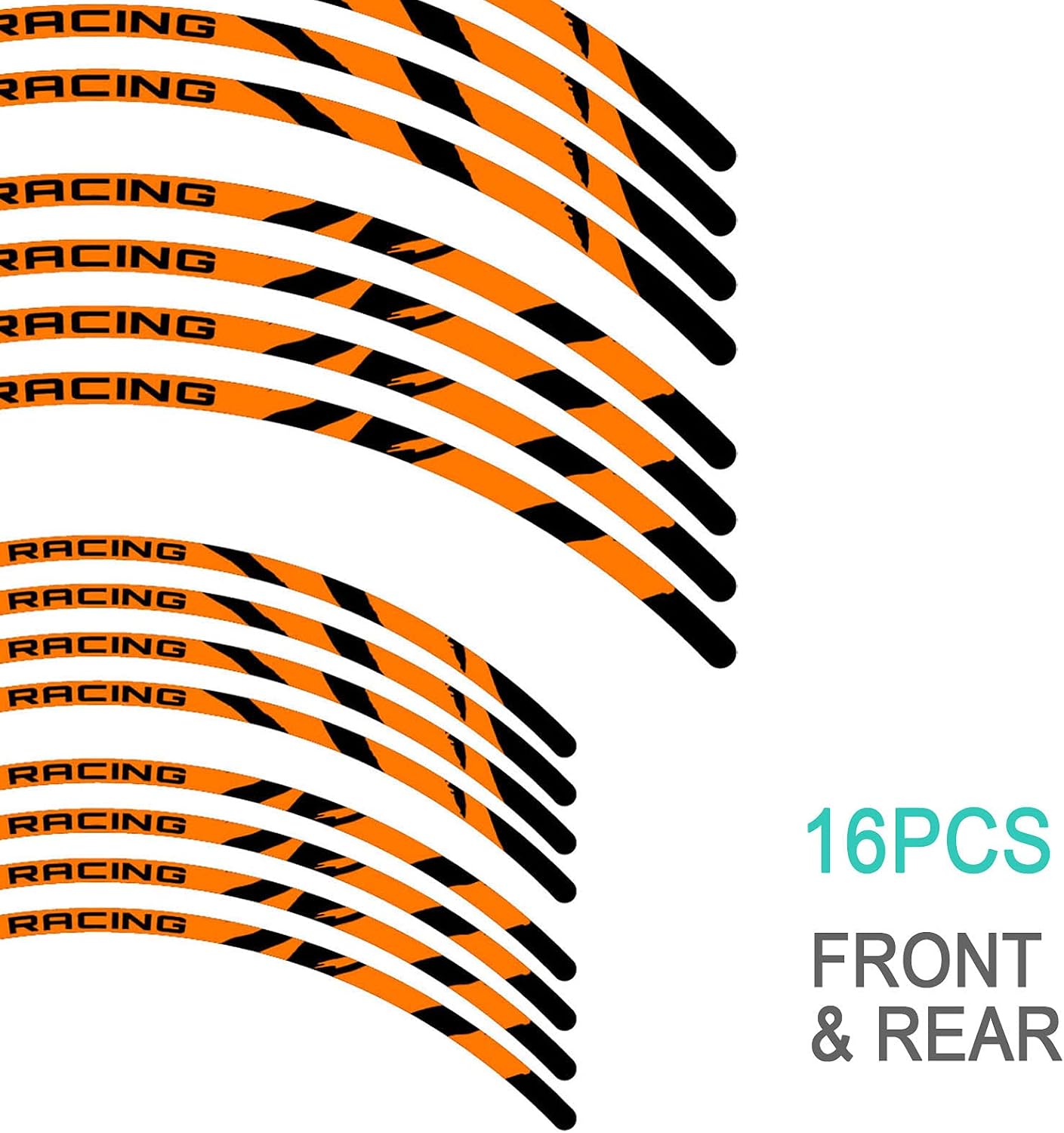 KETABAO Dirt Bike Rim Tape W02 Decals Stickers Protector 21 19 inch Compatible with CRF250R CRF450R CRF 250R (Orange)