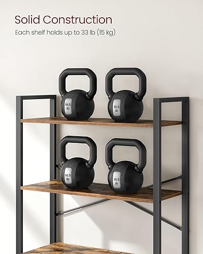 Miniatura 42 de VASAGLE Estantería de 6 niveles, estantería con marco de acero, estante para libros para sala de estar, oficina en casa, estudio, 11.8 x 15.7 x 73.2