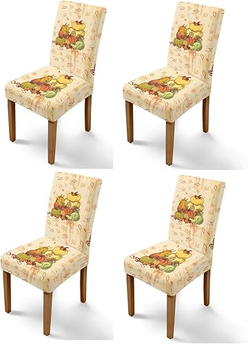 Miniatura 53 de Rnyleeg Fall Autumn Seat Covers for Dining Chairs Set of 4 Sunflower Themed Stretch Dining Chair Covers Soft Comfy Chair Slipcovers for Cocktail