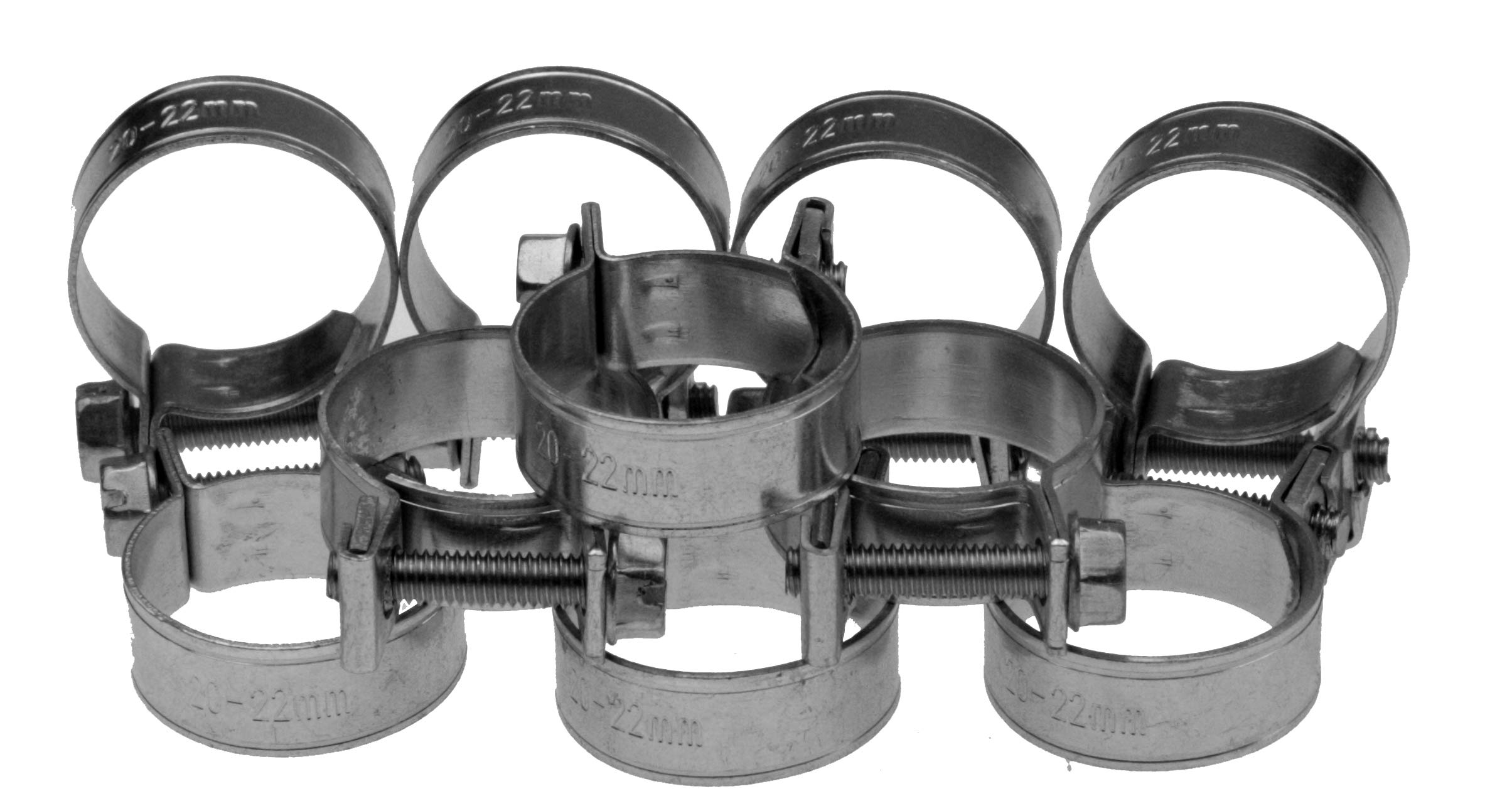 Alkan Schlauchklemmen Sortiment 58-tlg 17-24 mm Schraubschellen | Rundziehende Schraubschellen und Mini-Rohrschellen für Benzinschläuche, Leitungen und Schläuche, sortiert in Box