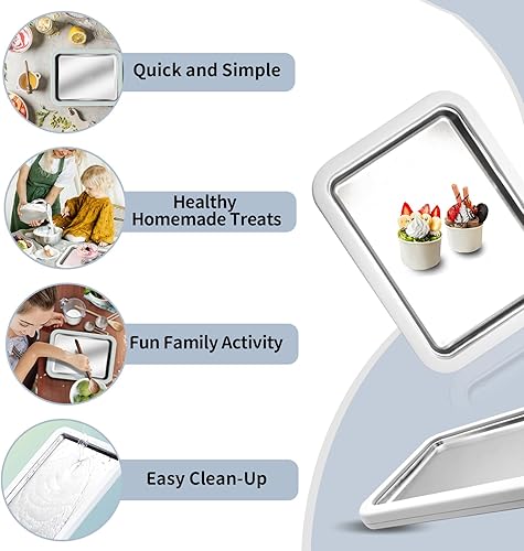 Miniatura 10 de Máquina de helados instantáneos, máquina de helados enrollados, sarténrollo de gelato instantáneo, helado casero para actividades divertidas de