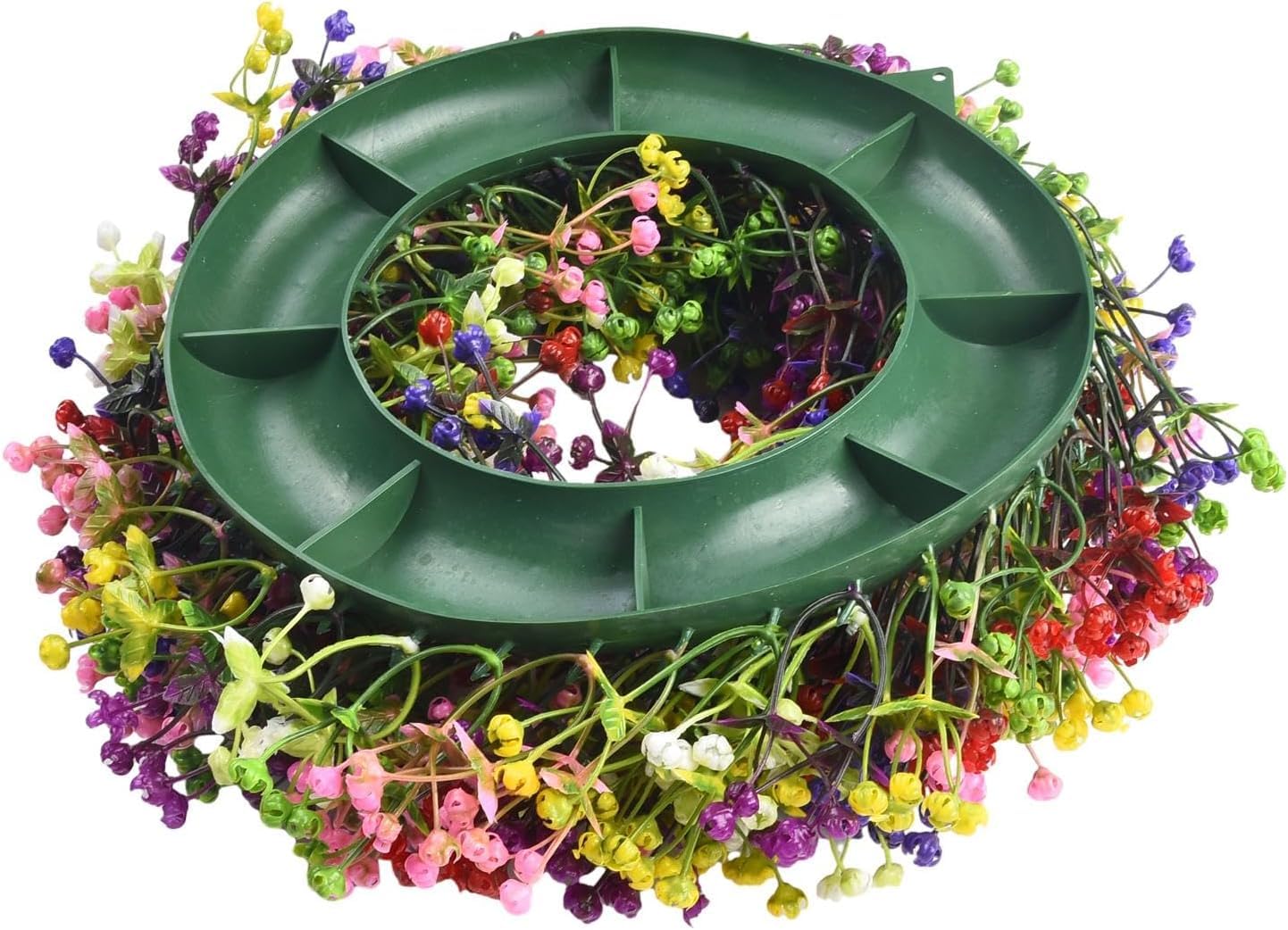 Deurkrans voor buiten, 40 cm, deurkrans voor het hele jaar, kunstkunsttuig, zomerdecoratie, huisdeurdecoratie, droogbloemen, slaapkamer, muur, feest, festivaldecoratie