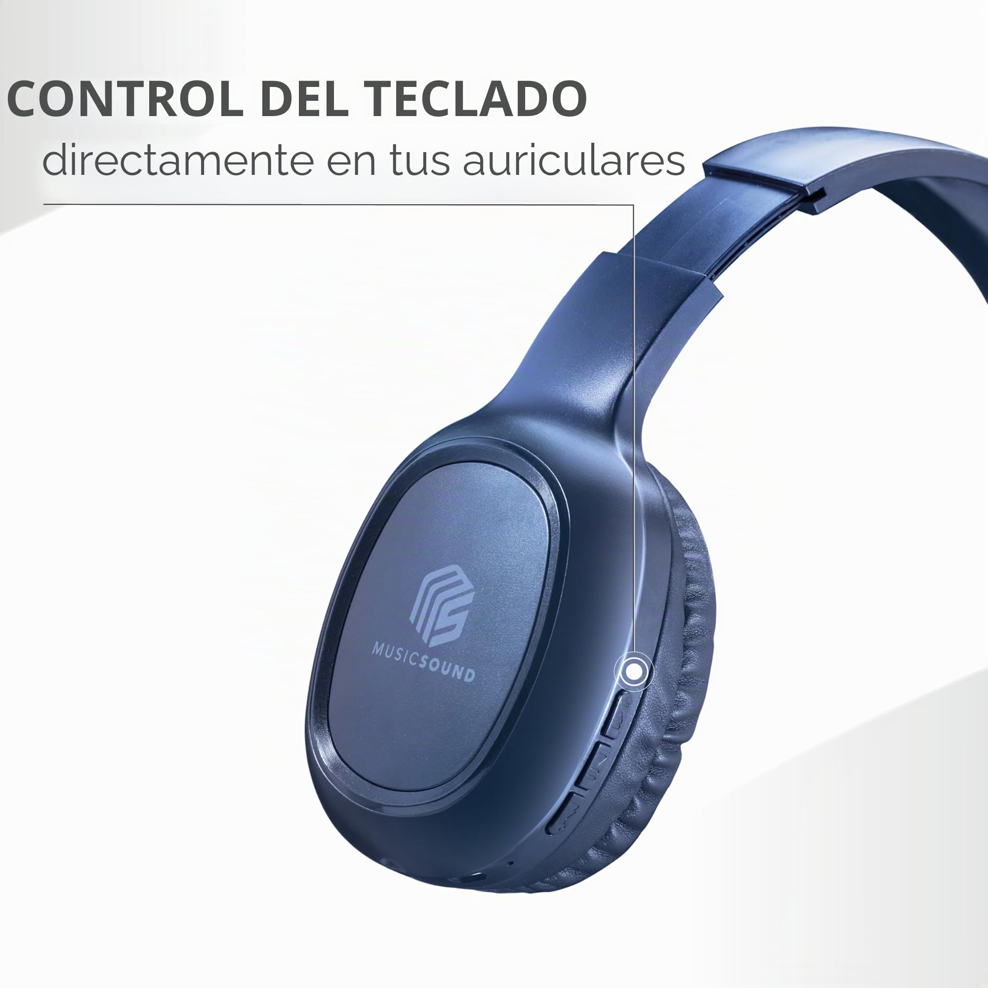 Music Sound Headband Bluetooth Basic Audífonos Auriculares Stereo Supraaurales Bluetooth Expandibles con Control Remoto - Batería 14 Horas - Standby 120 Horas - Recarga 2 Horas - Azul