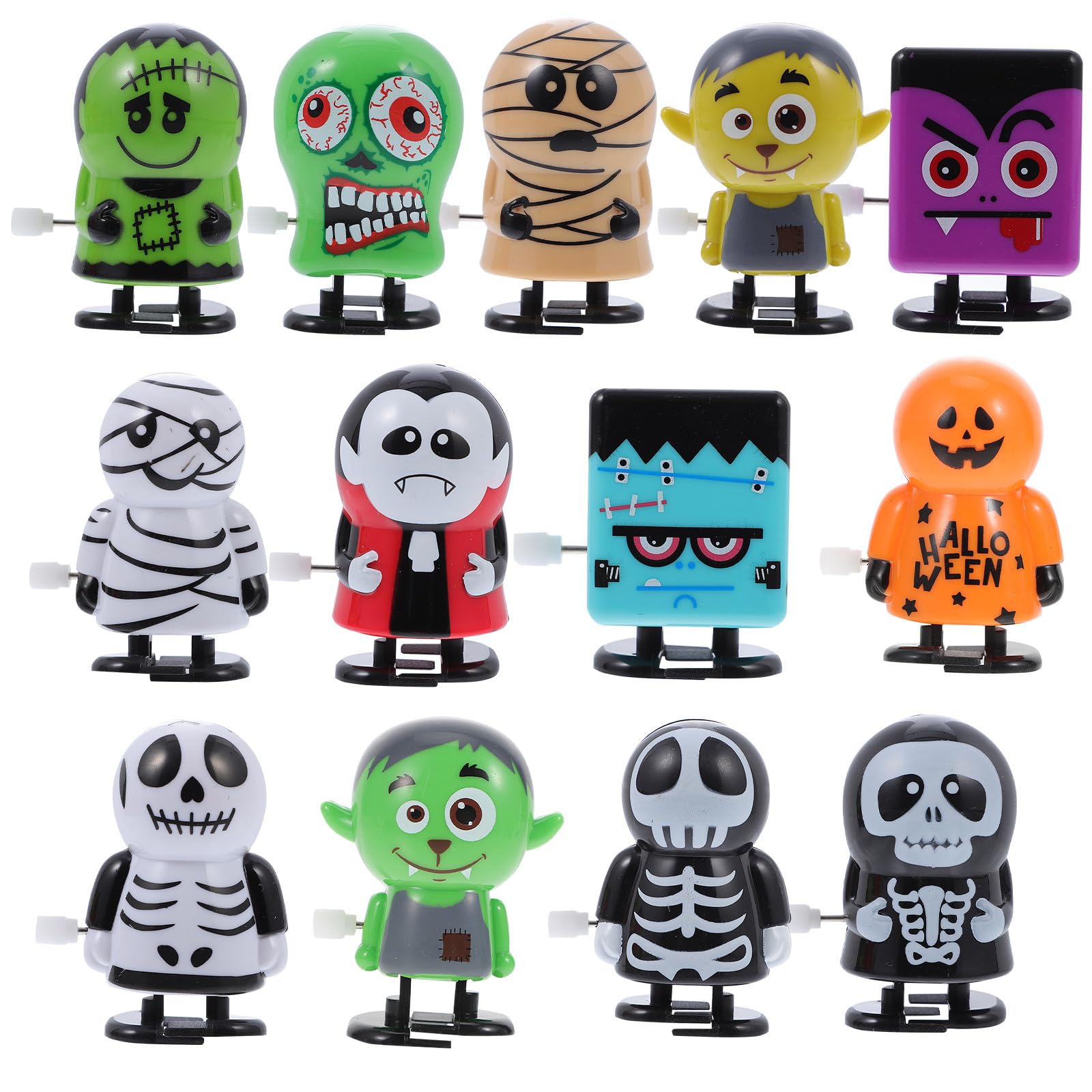 Juguetes de Halloween de plástico con 13 piezas de diseño animado para fiestas infantiles 8