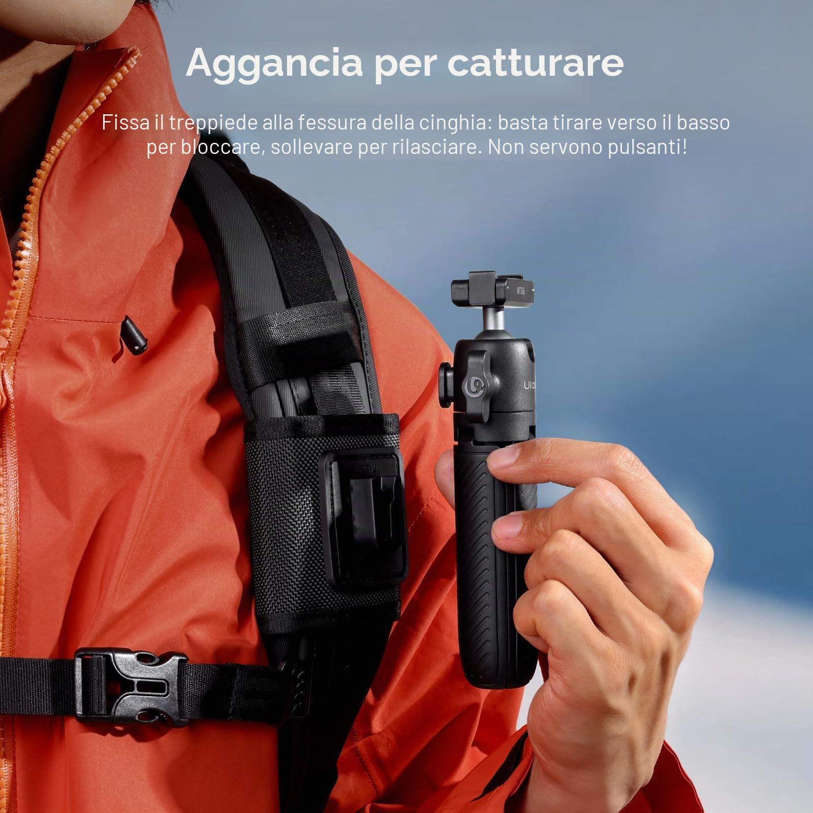 ULANZI MT66 Mini treppiede fotocamera con velcro e sgancio rapido, Treppiede portatile con adattatore a sgancio rapido per action cam, Treppiede da viaggio per Action 5 Pro/4/3, DJI OSMO 360