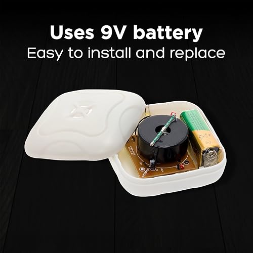 Miniatura 4 de Mindful Design - Paquete de 2 detectores de fugas de agua, sensor de alarma de detección de inundación de 95 dB para baños, sótanos, lavanderías,